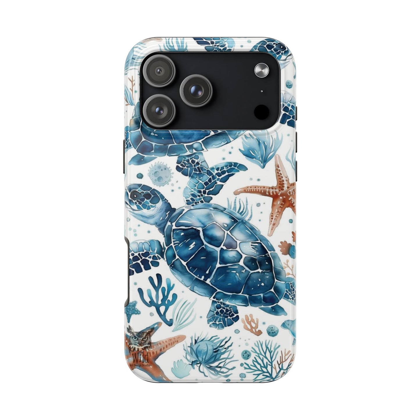 Sea Turtle Tough Phone Case — Blue Ocean Marine Life Protective Cover