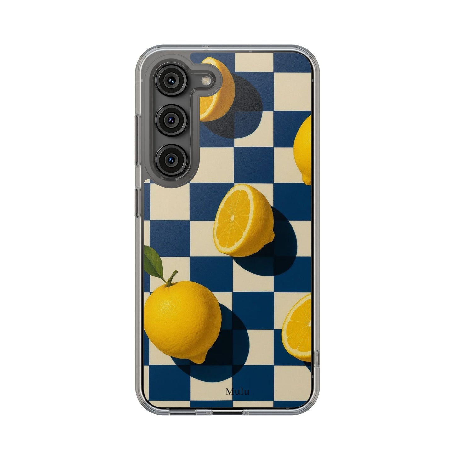 Clear Impact-Resistant Case — Retro Checkered Lemons Phone Case