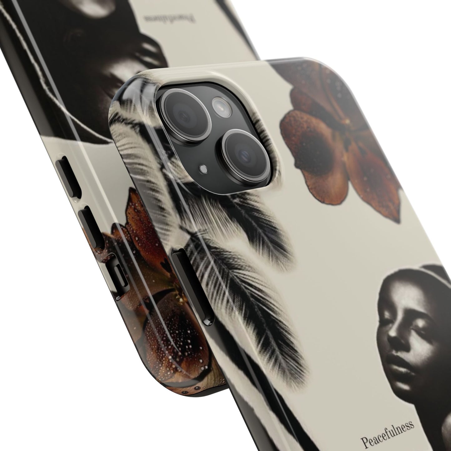 Tough Phone Case — "Peacefulness" Artistic Black Woman Floral Design