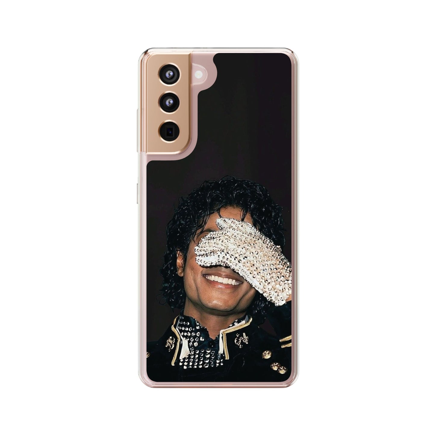 Michael Jackson Smiling Portrait Clear Phone Case — Retro Pop Icon Design