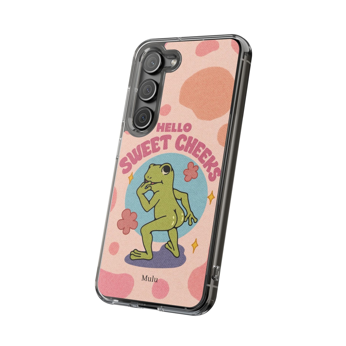 Clear Impact Phone Case — "Hello Sweet Cheeks" Retro Frog Design