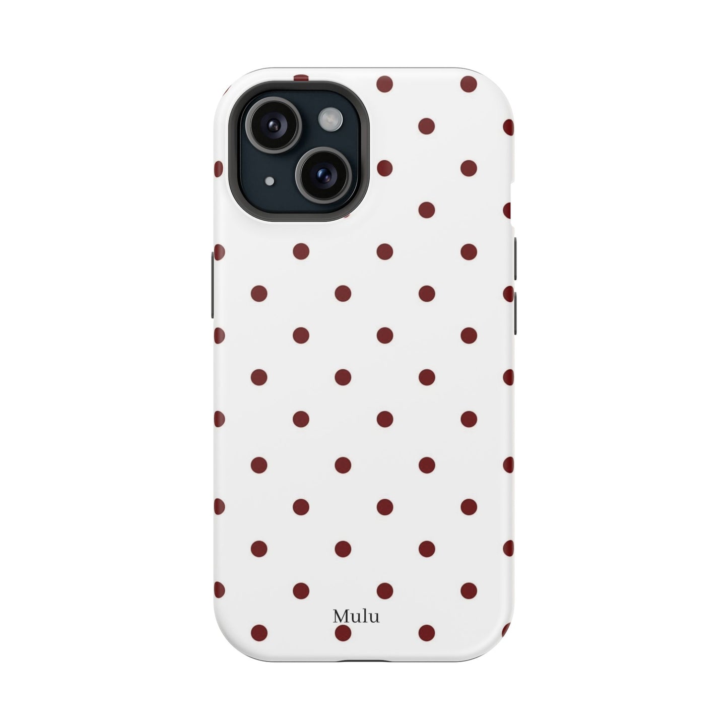 Polka Dot Magnetic Impact-Resistant Phone Case — Red Dots on White