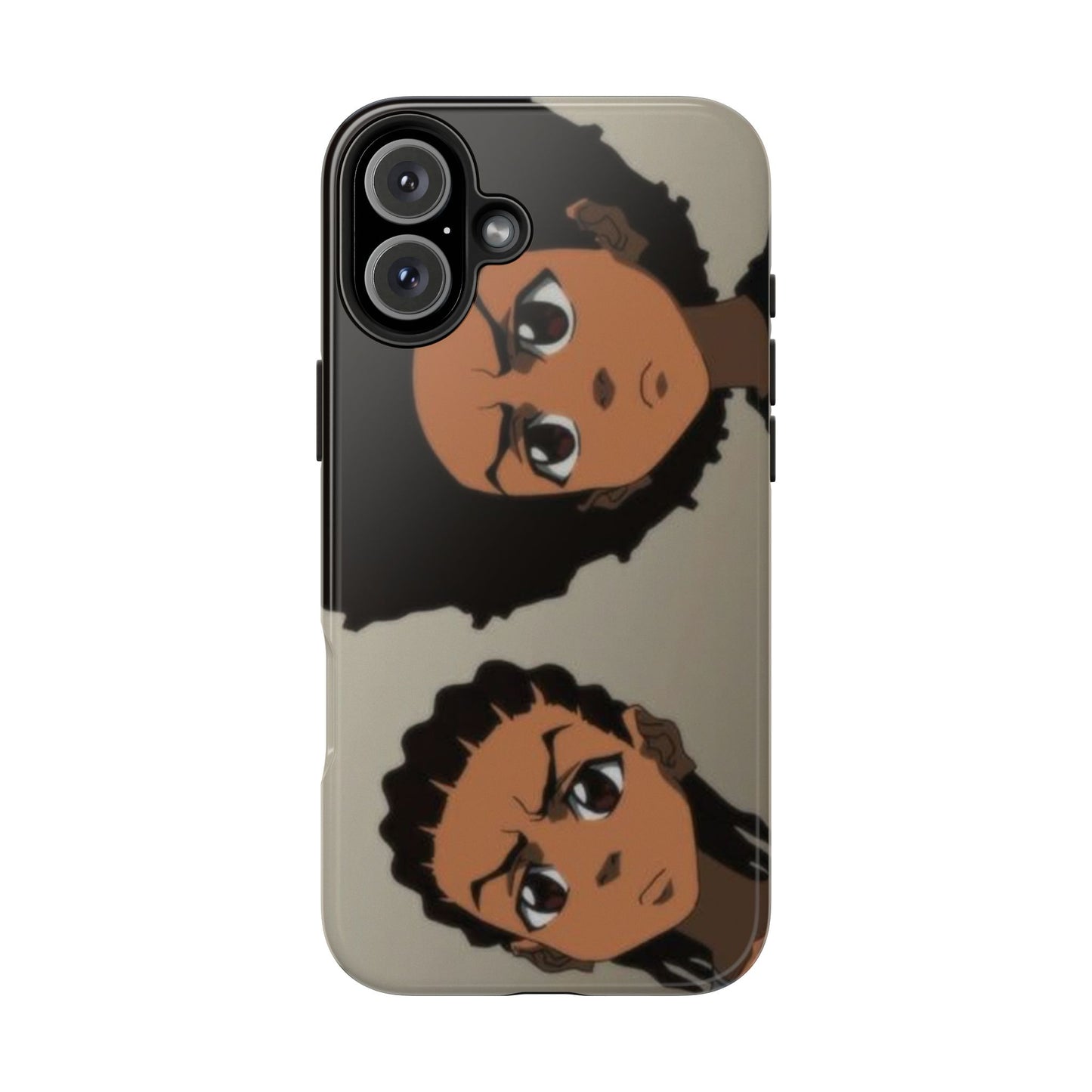 Tough Phone Case — Afro Anime Duo Face Design, Protective Shockproof Cover
