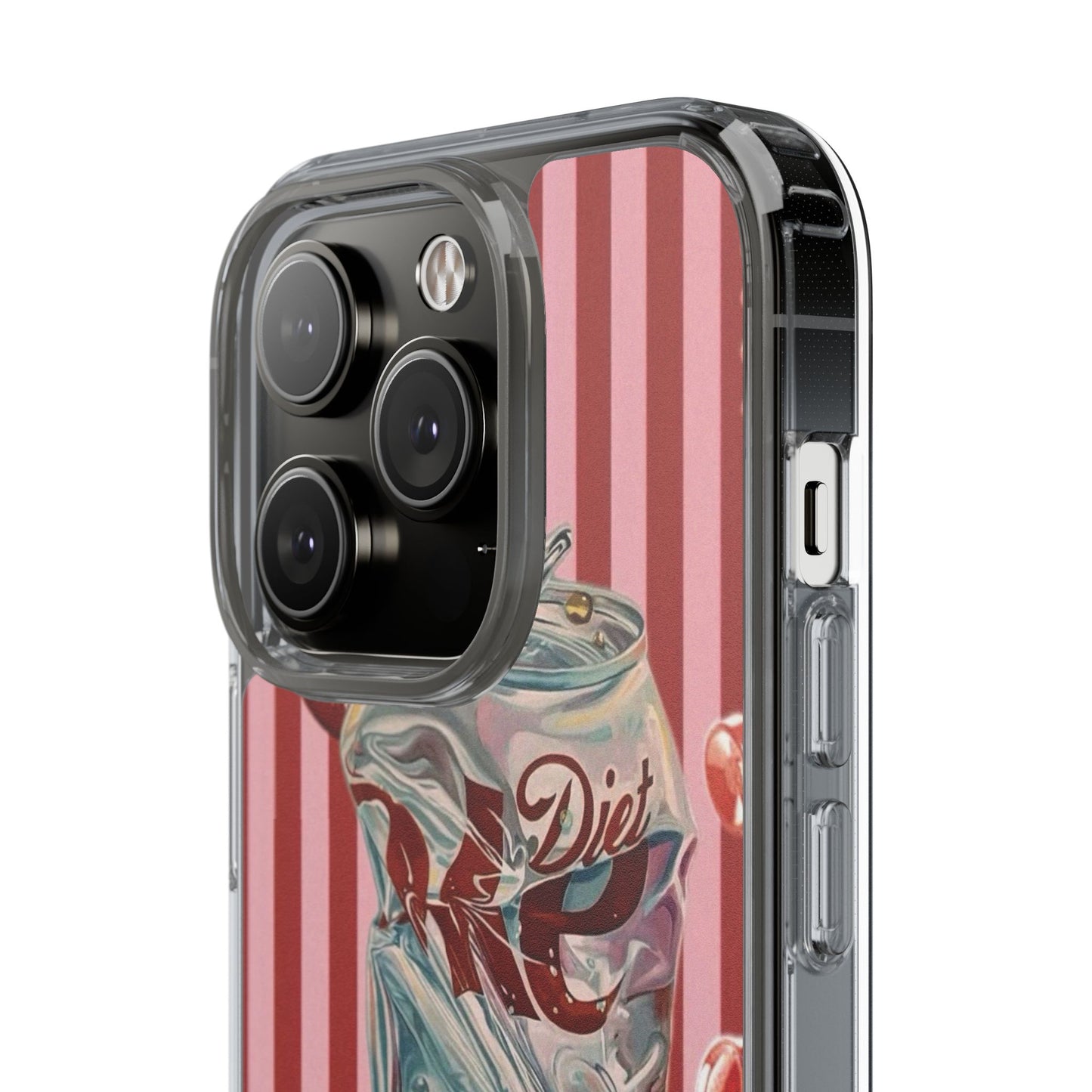 Diet Cola Crush Clear Phone Case – Retro Soda Pop Design