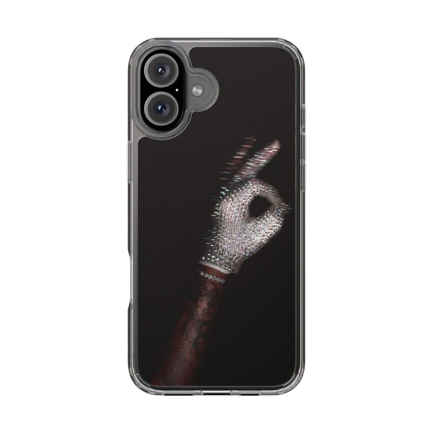 Diamond Glove OK Hand Clear Phone Case