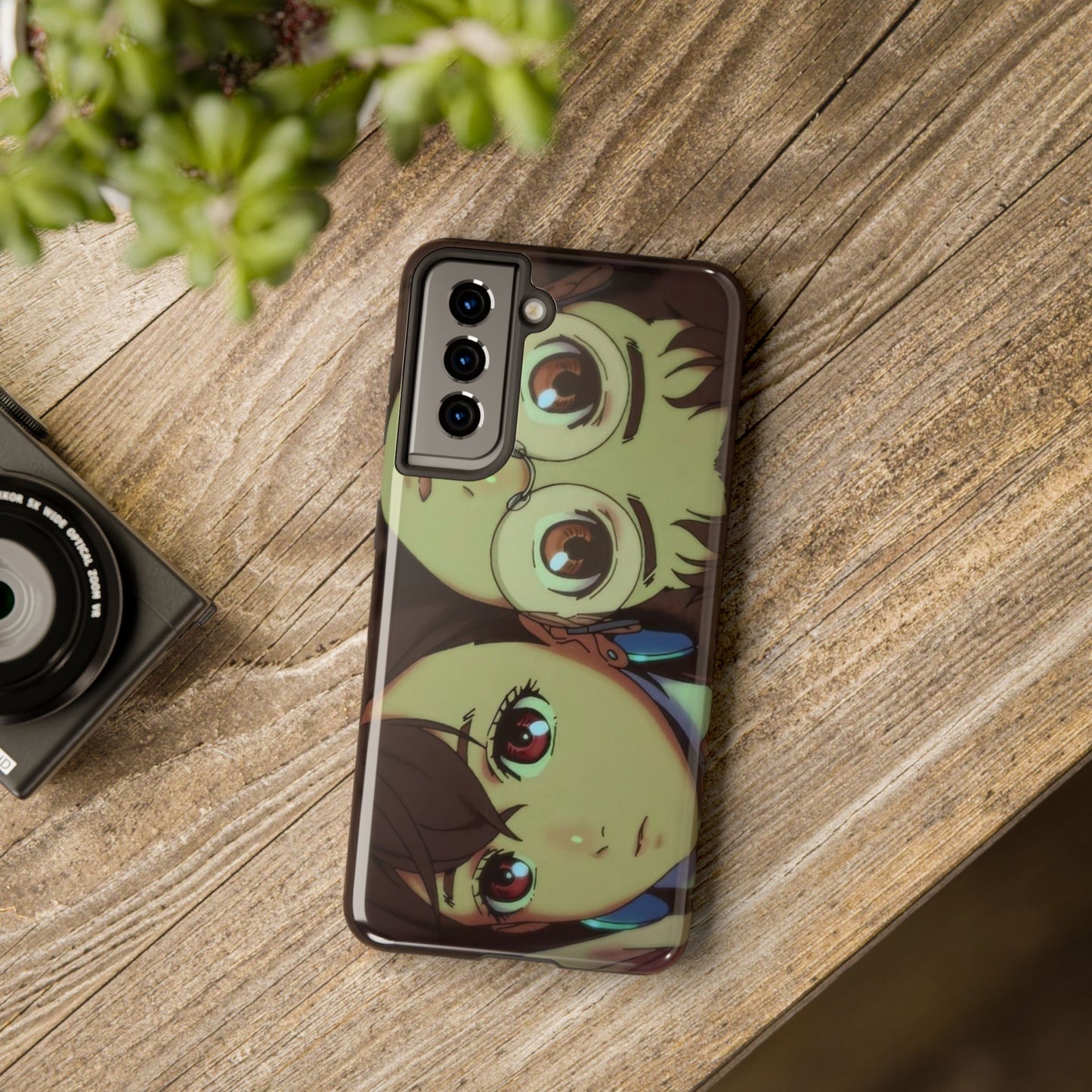 Anime Duo Tough Phone Case — Cute Chibi Sisters Protective Cover