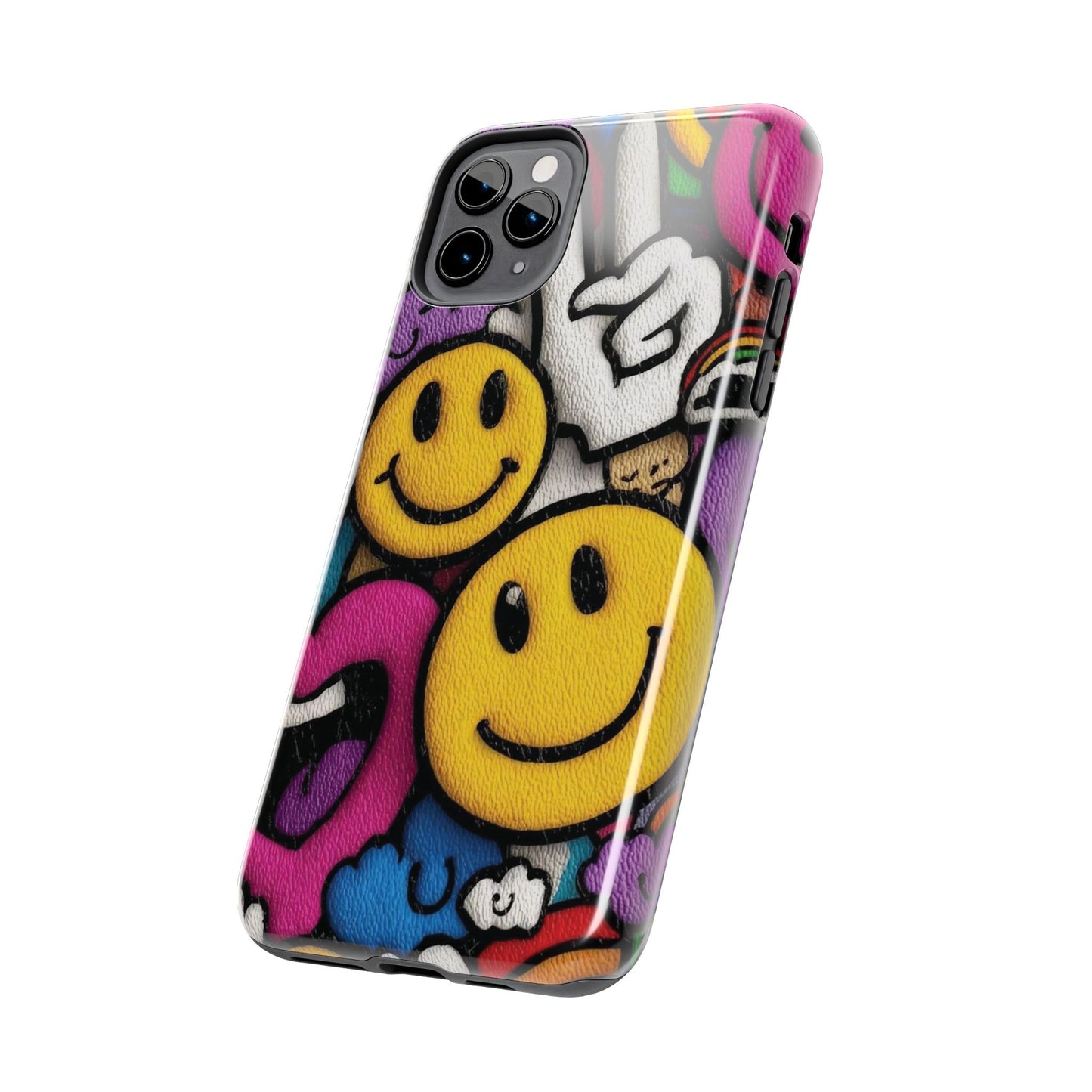 Smiley Graffiti Tough Phone Case – Colorful Urban Art Protection