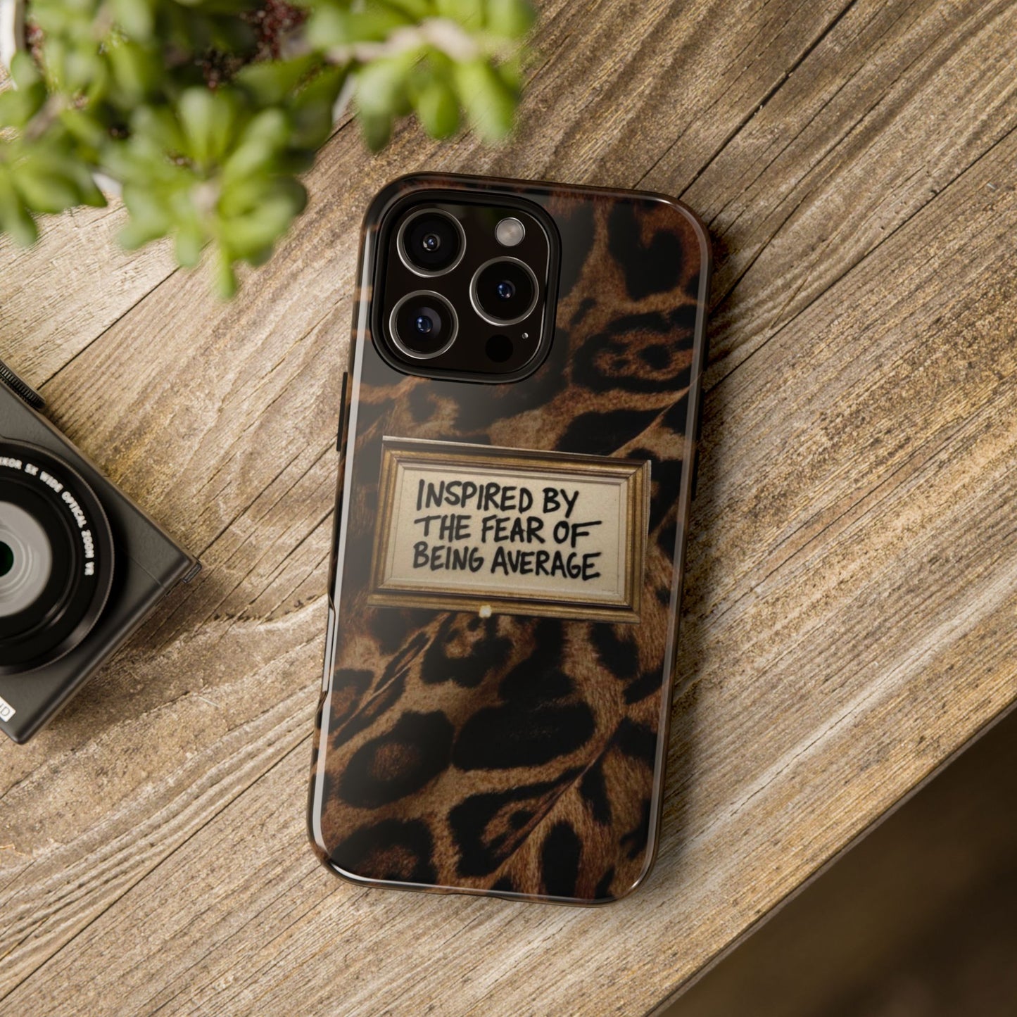 Leopard 'Inspired by the Fear of Being Average' Phone Case