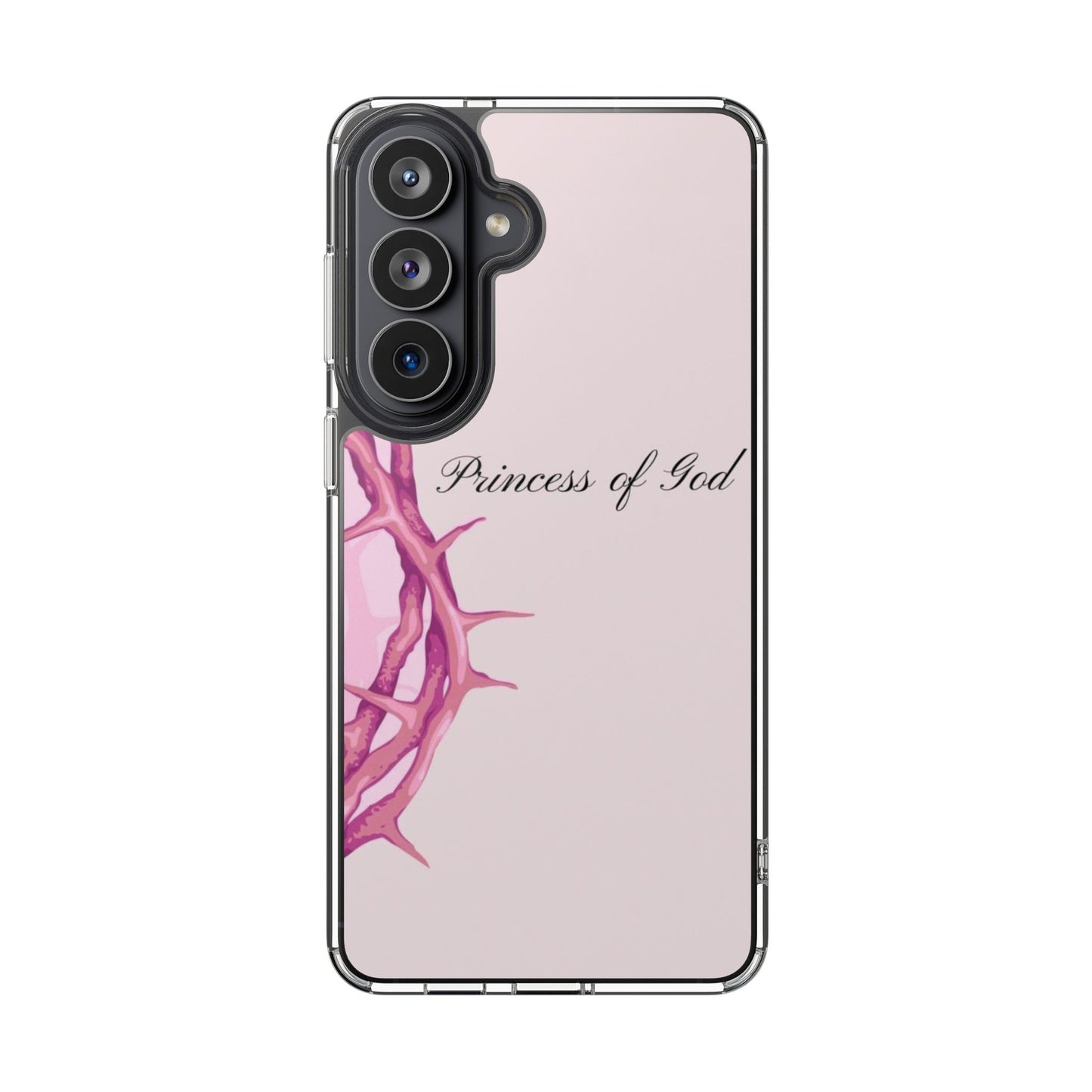 Phone Case — "Princess of God" Pink Crown of Thorns Clear Impact-Resistant Case