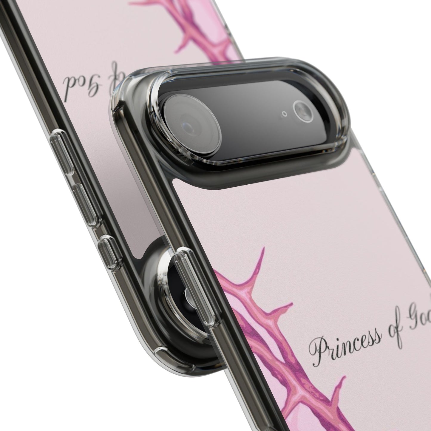 Phone Case — "Princess of God" Pink Crown of Thorns Clear Impact-Resistant Case