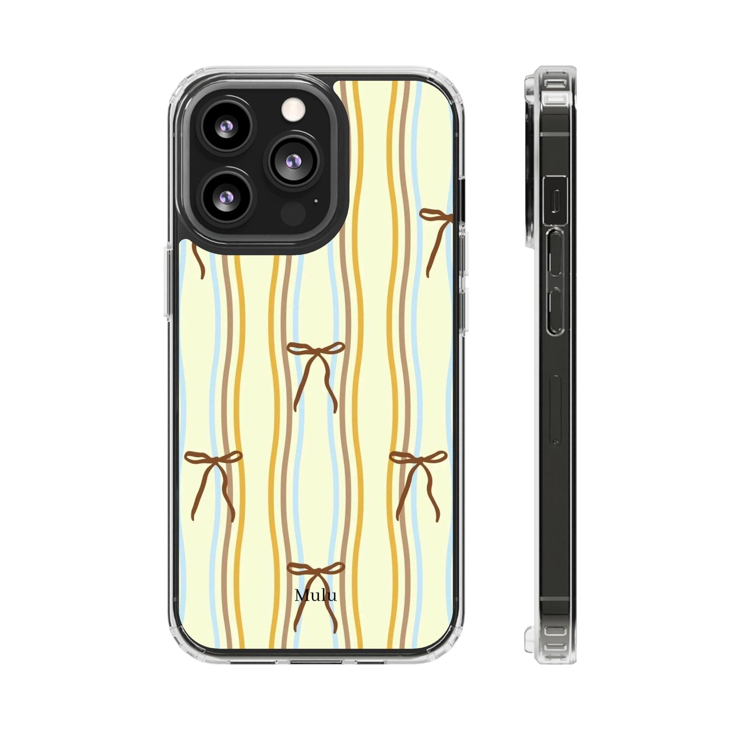 Ballet Ribbon Stripe Clear Impact Phone Case — Pastel Yellow Protective Cover