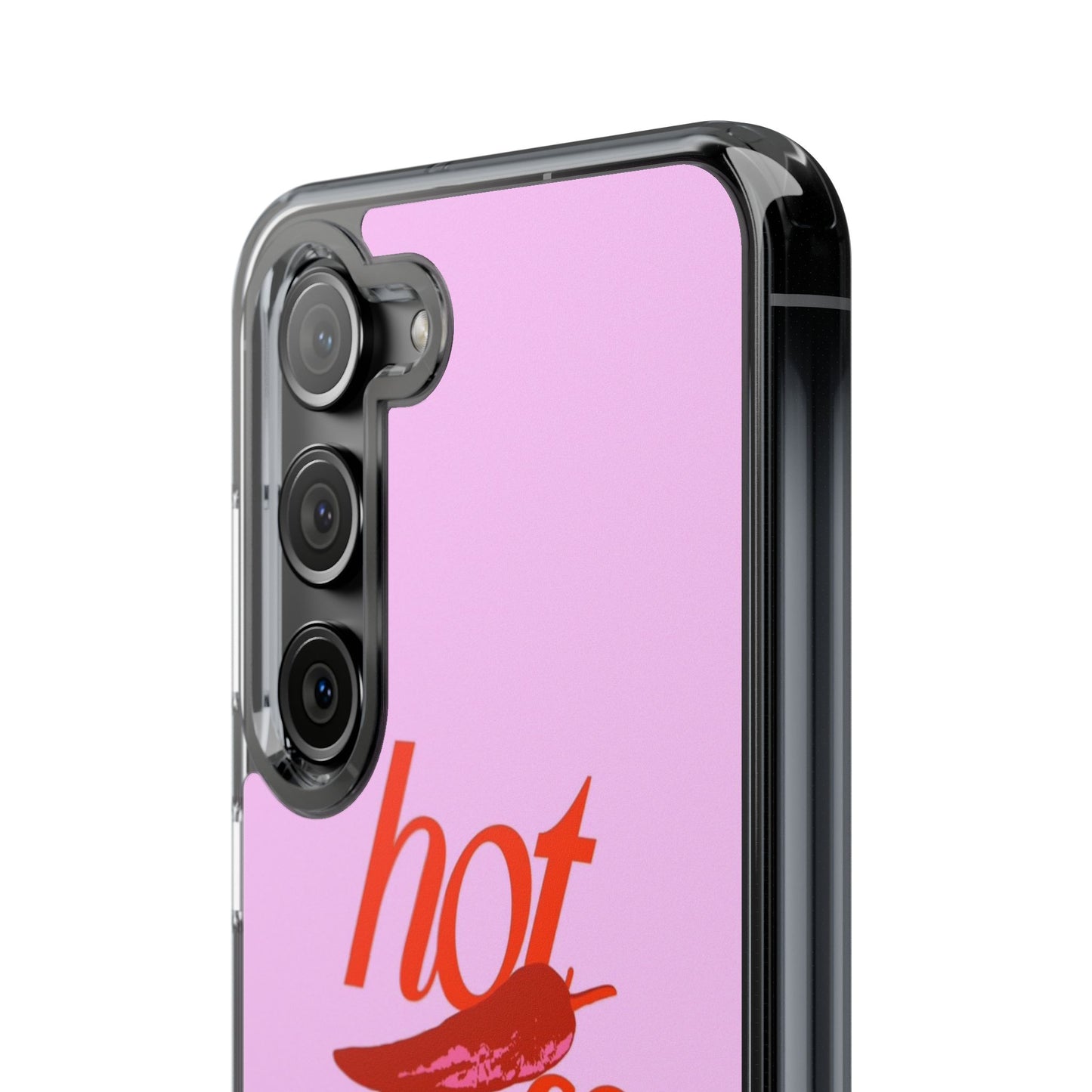 Hot Stuff Clear Impact Phone Case — Pink Retro Typography iPhone Cover