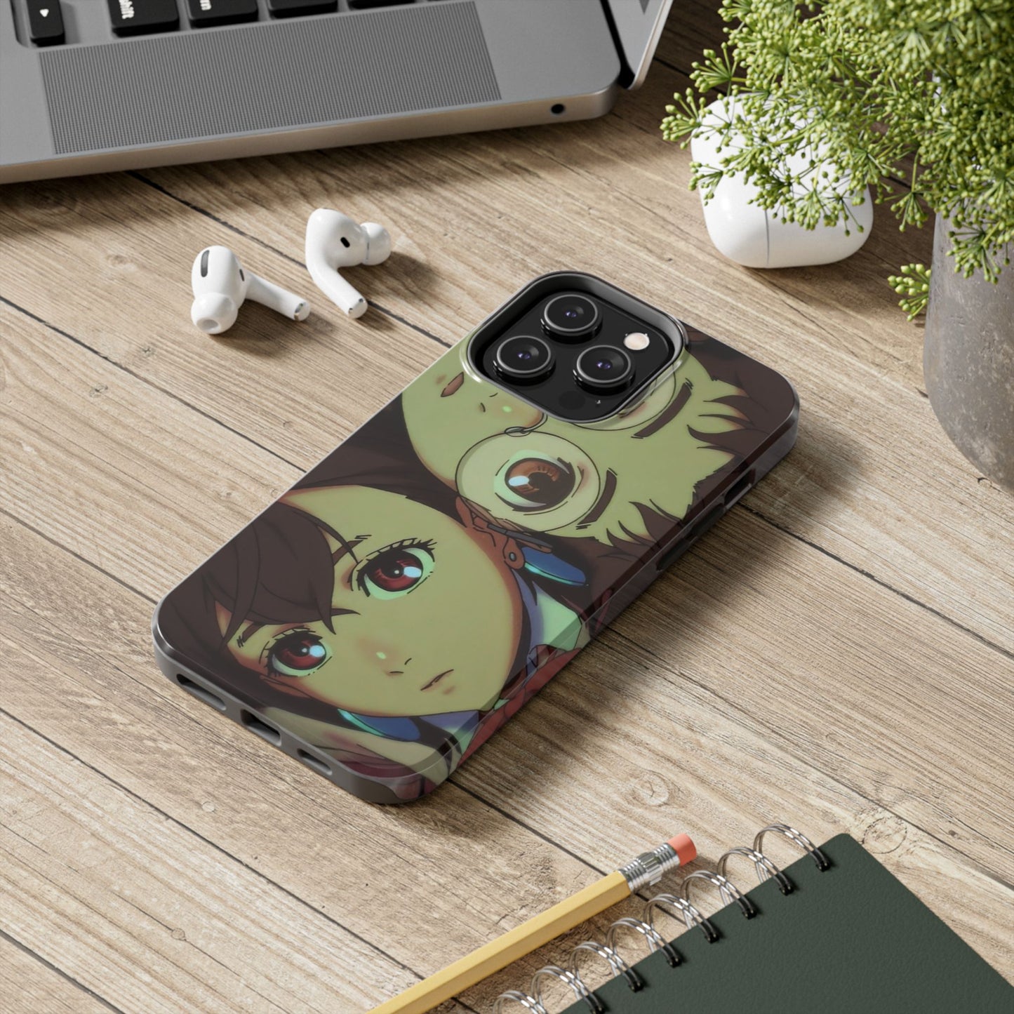 Anime Duo Tough Phone Case — Cute Chibi Sisters Protective Cover