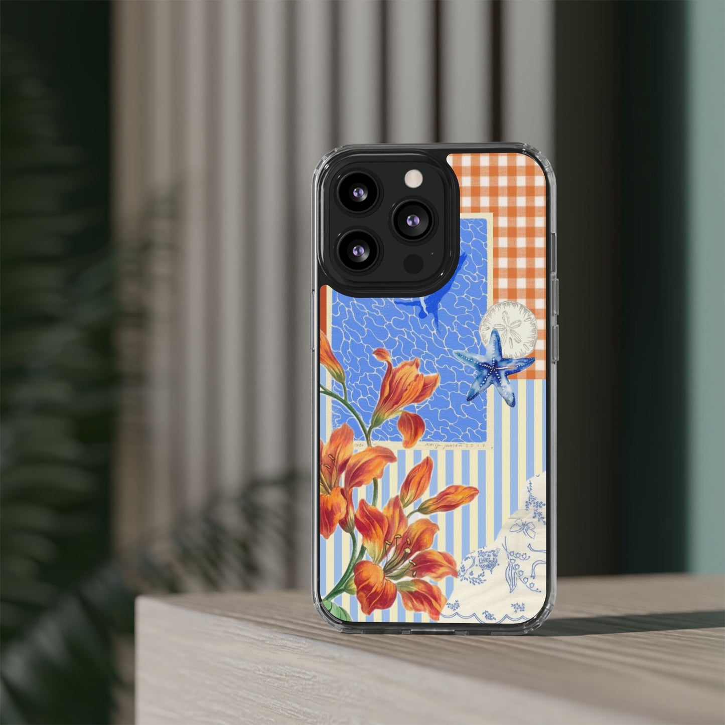 Floral Patchwork Clear Impact-Resistant Phone Case