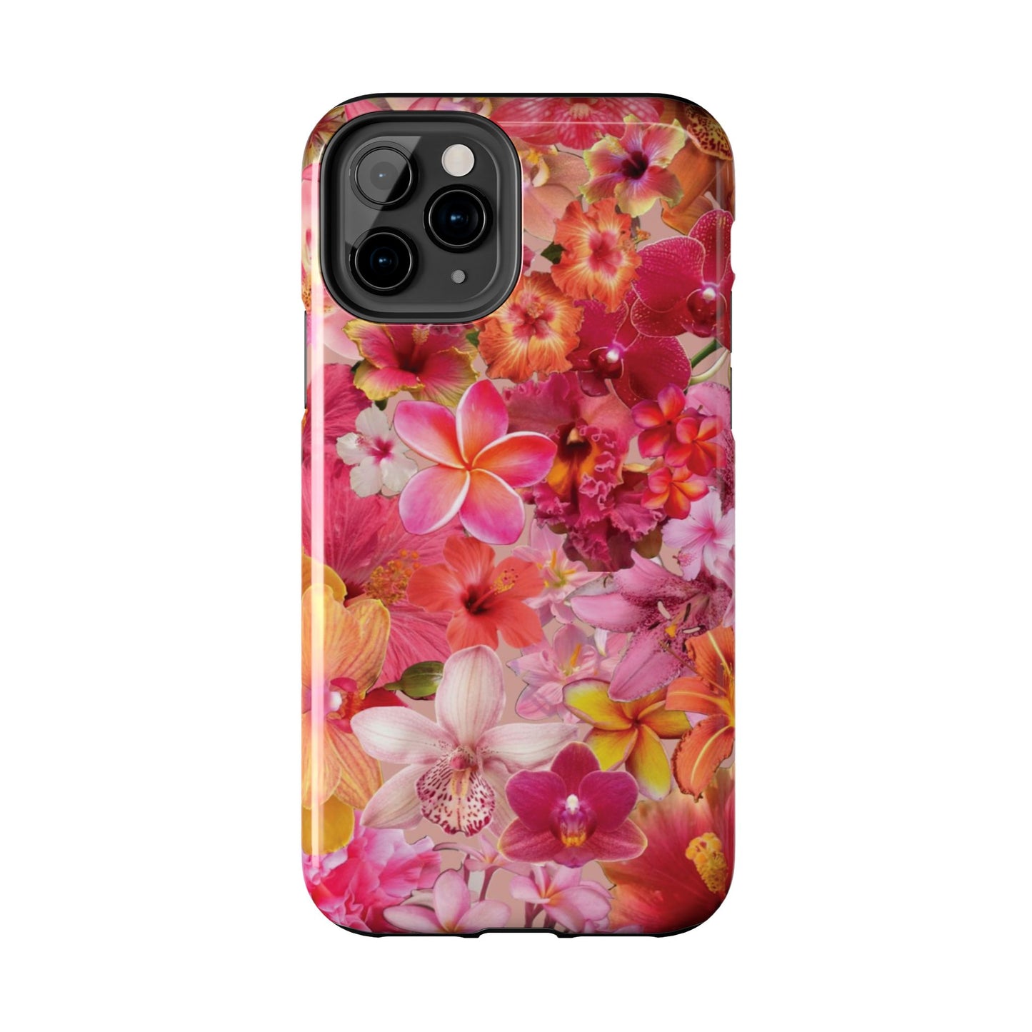 Tough Phone Case — Pink Tropical Floral Orchids Phone Cover