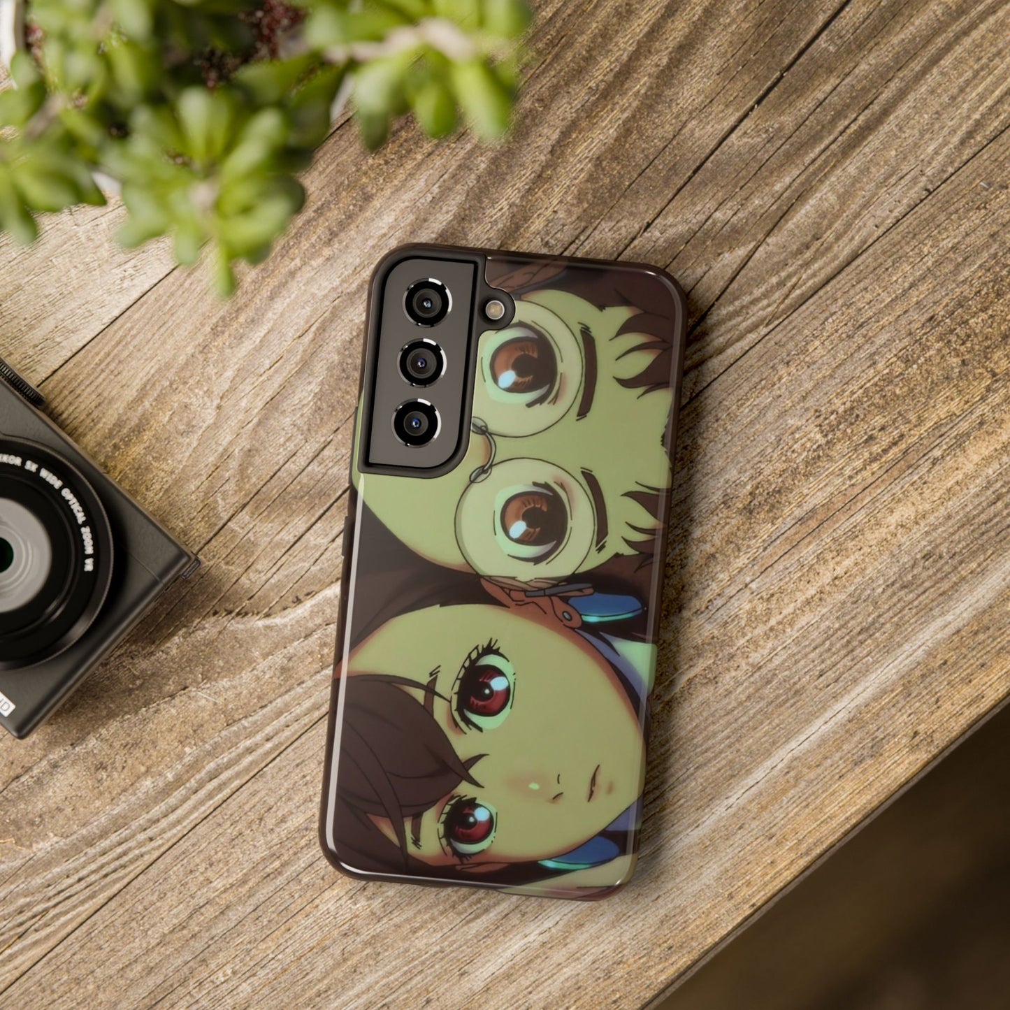 Anime Duo Tough Phone Case — Cute Chibi Sisters Protective Cover