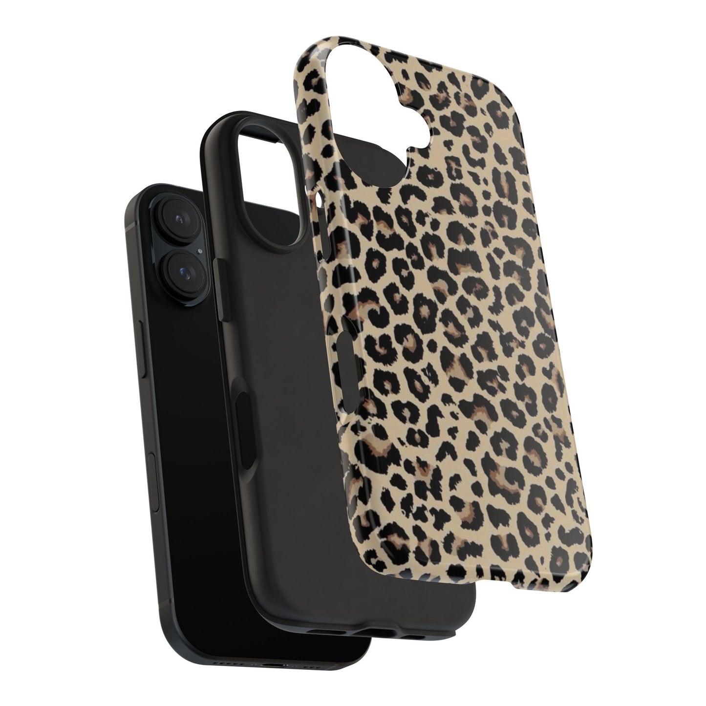 Leopard Print Tough Phone Case — Durable Protective iPhone Cover