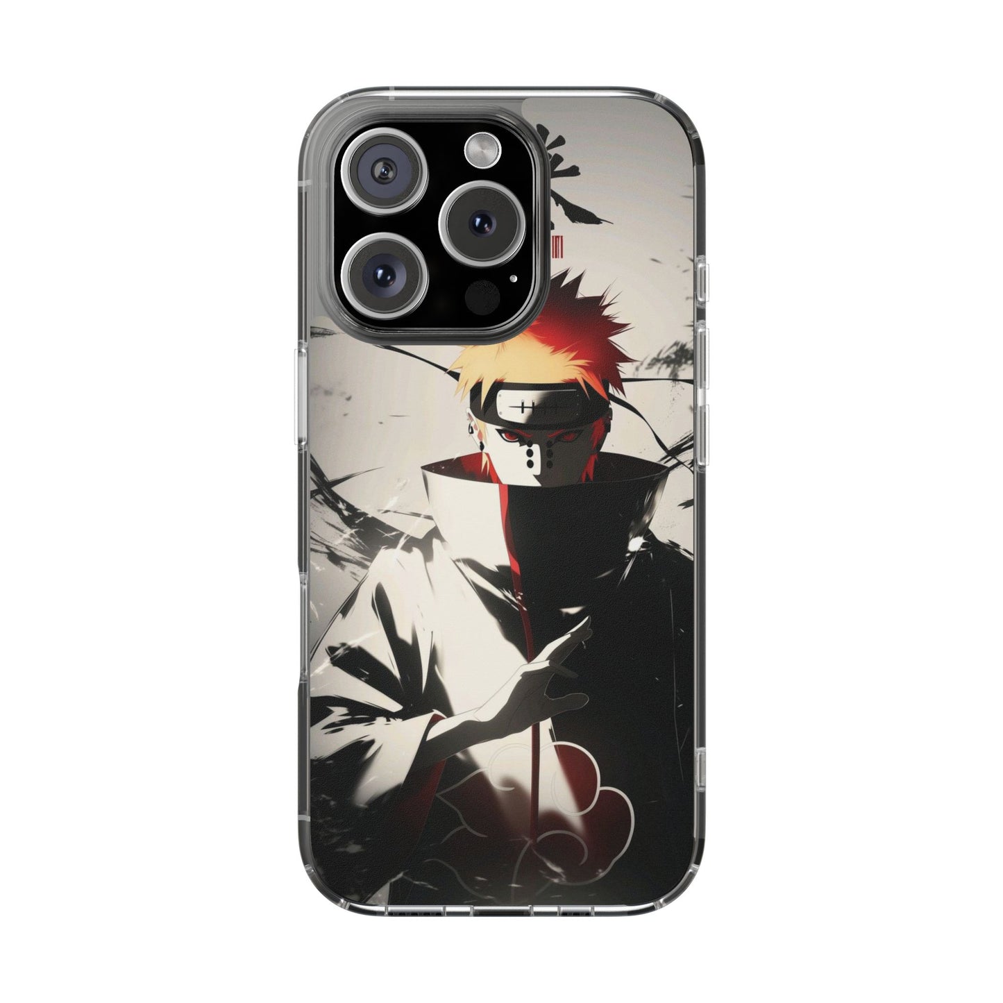 Clear Impact-Resistant Phone Case — Anime Akatsuki Shadow Design