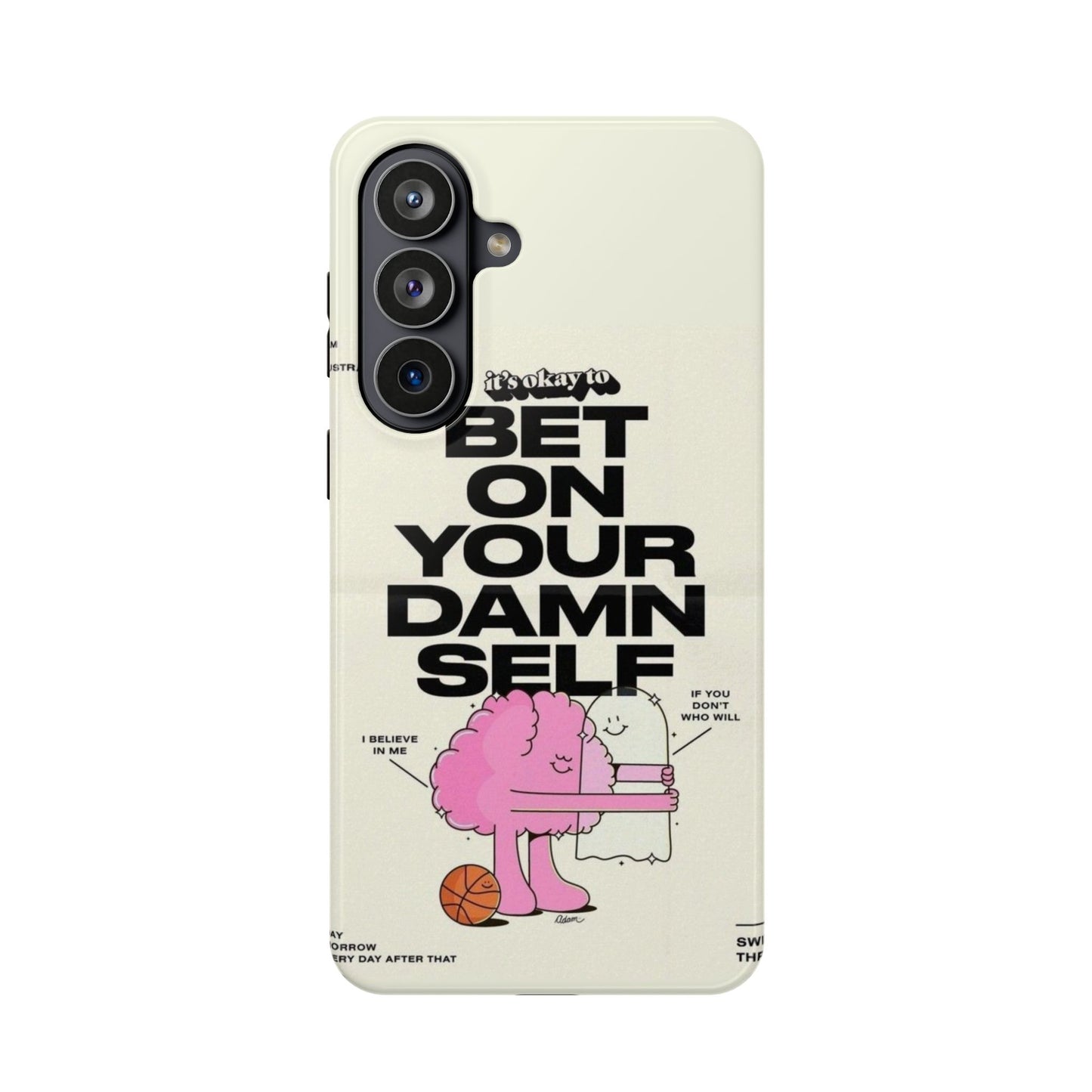 Magnetic Impact-Resistant Case — "Bet On Your Damn Self" Motivational Phone Cover