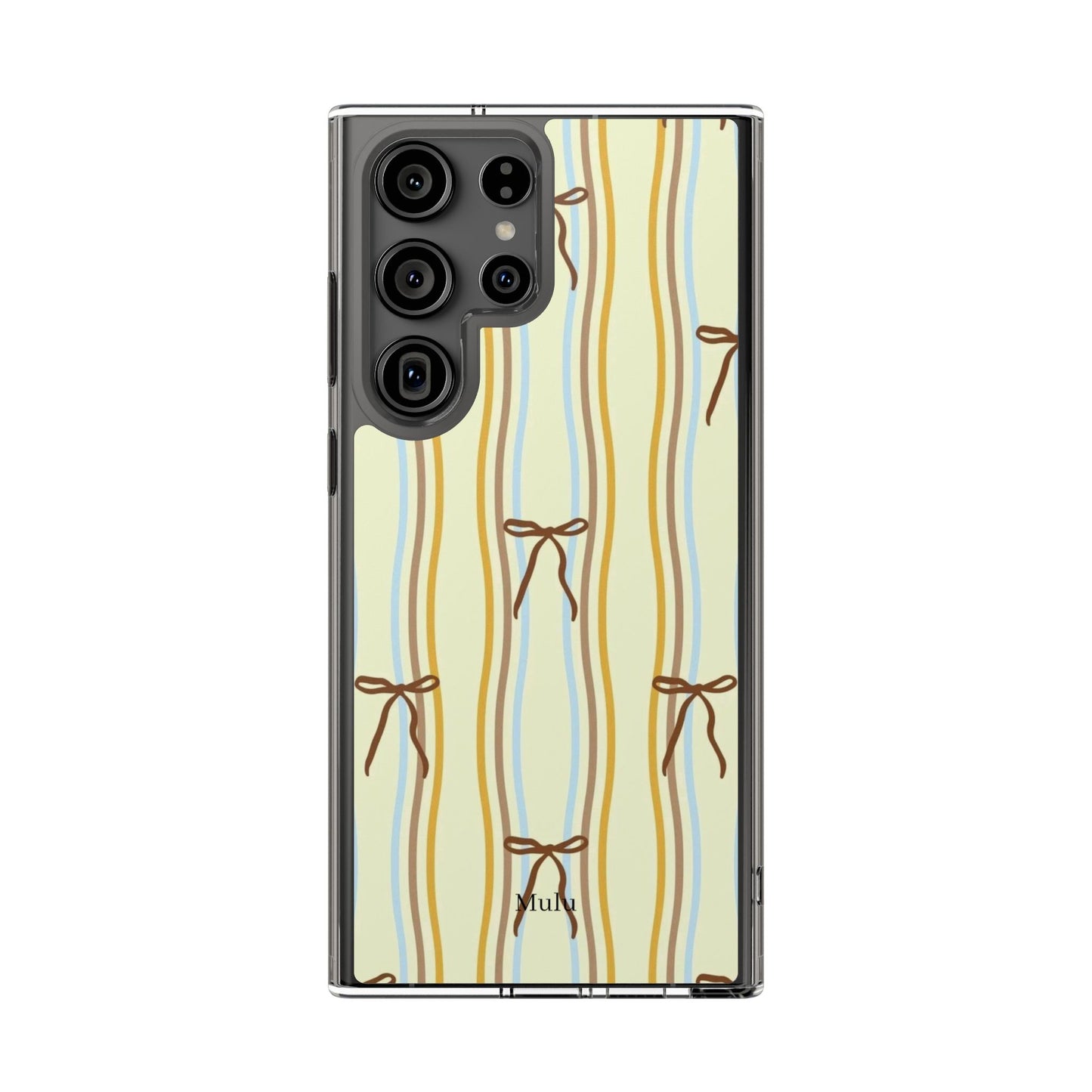 Ballet Ribbon Stripe Clear Impact Phone Case — Pastel Yellow Protective Cover