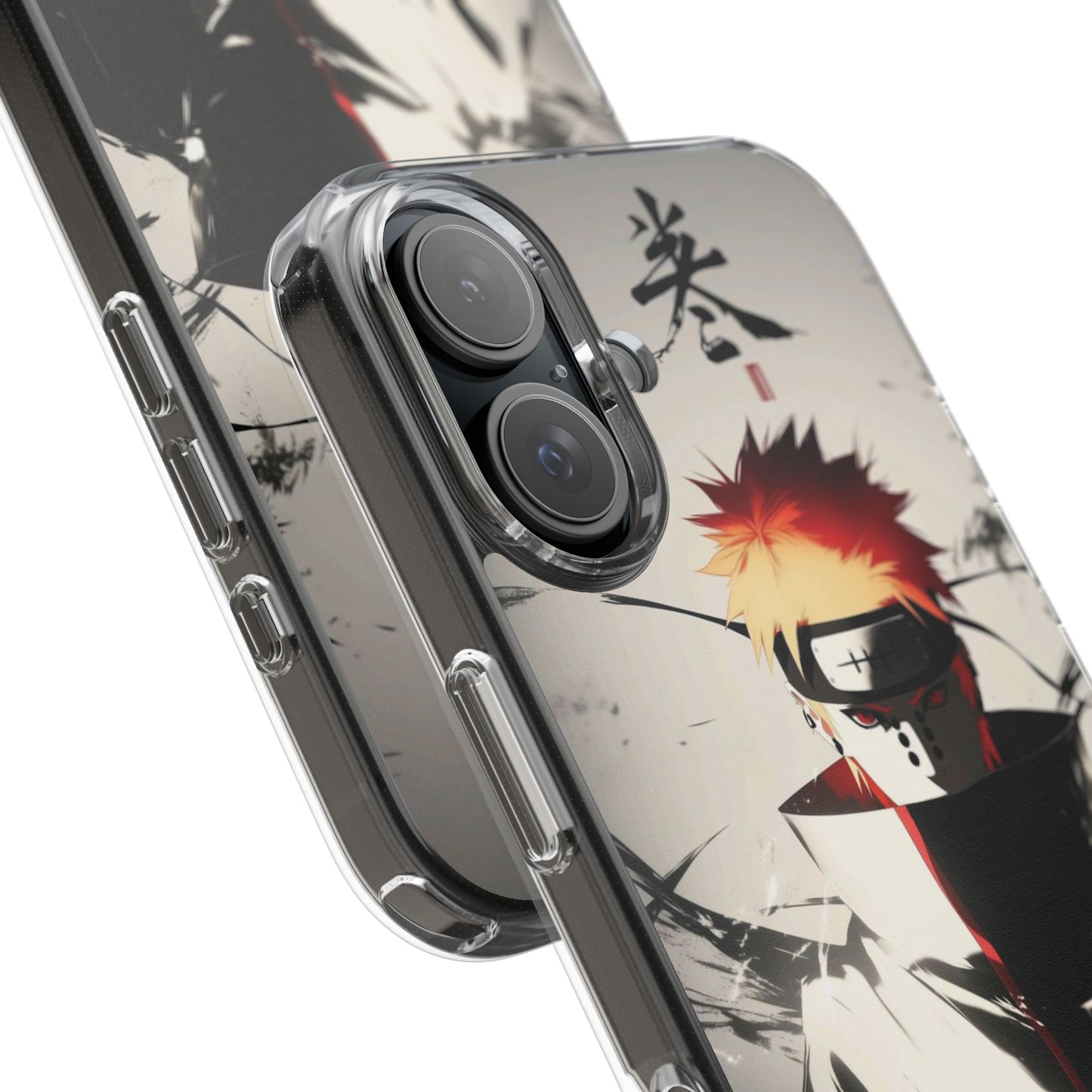 Clear Impact-Resistant Phone Case — Anime Akatsuki Shadow Design