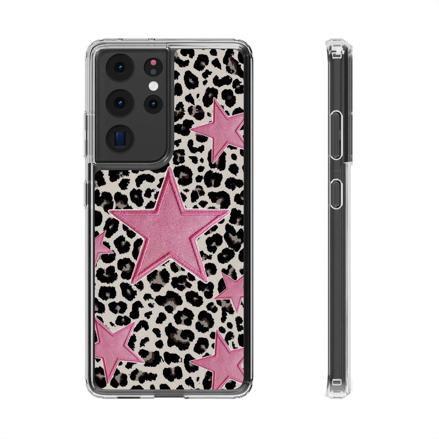 Pink Star Leopard Clear Impact Phone Case