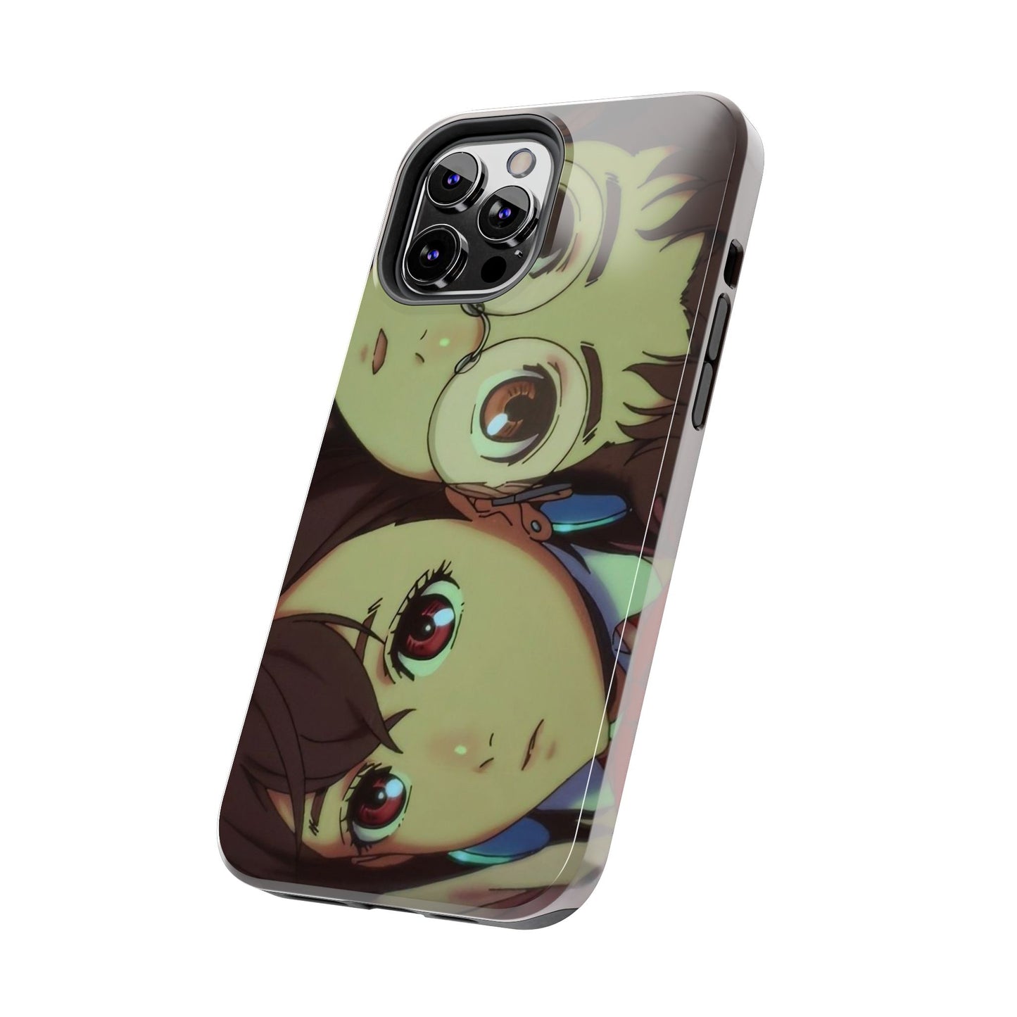 Anime Duo Tough Phone Case — Cute Chibi Sisters Protective Cover