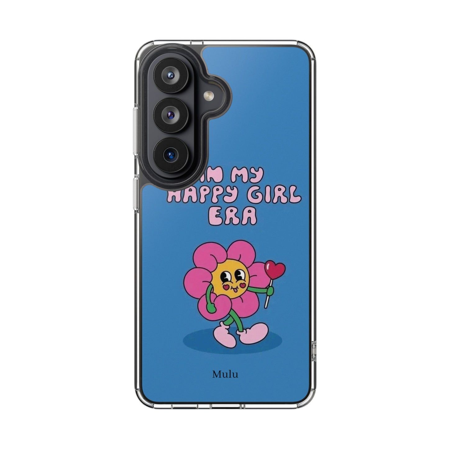 Clear Impact-Resistant Phone Case — “I’m My Happy Girl Era” Cute Flower Design
