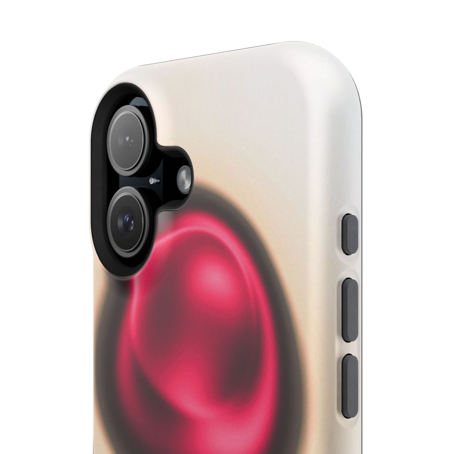 Protective Phone Case — Red Pearl Heart Design with 'You deserve a forever love' Text
