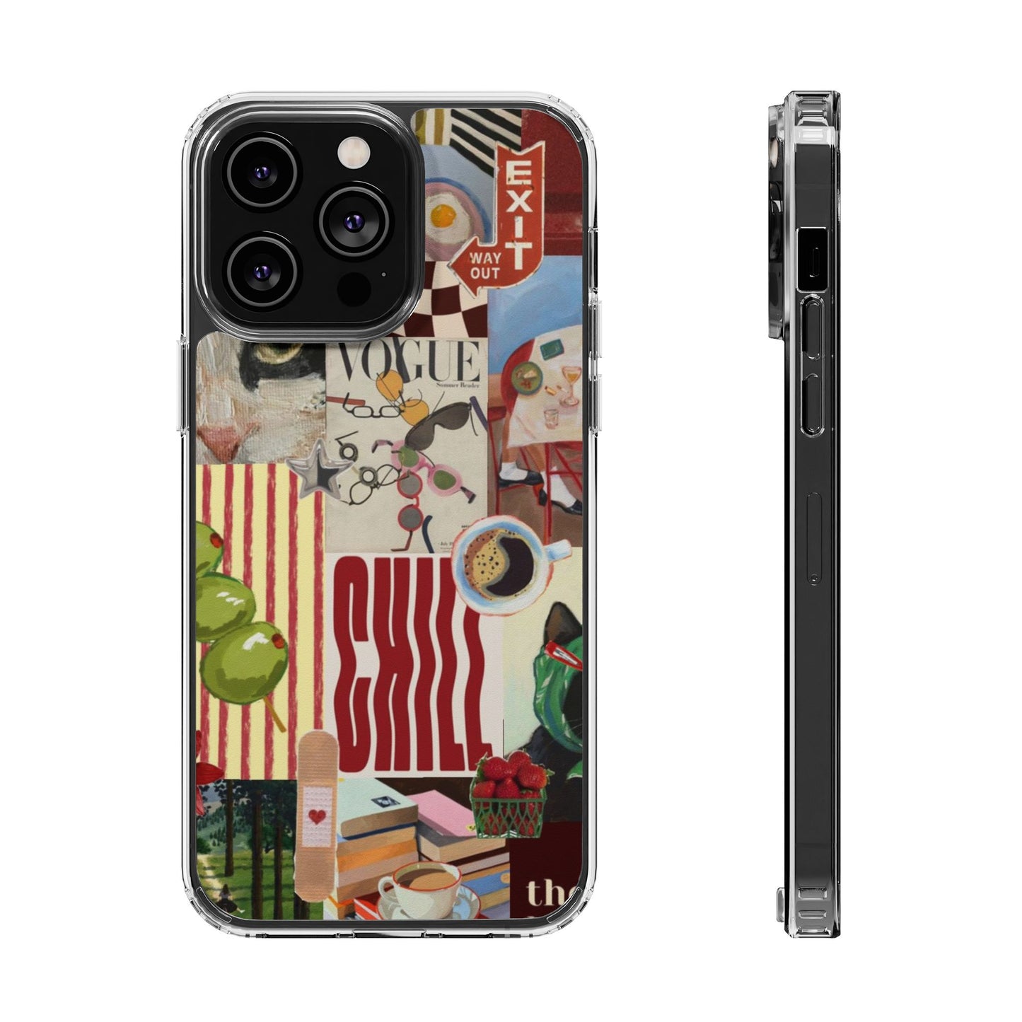 Collage Vintage Aesthetic Clear Impact-Resistant Phone Case