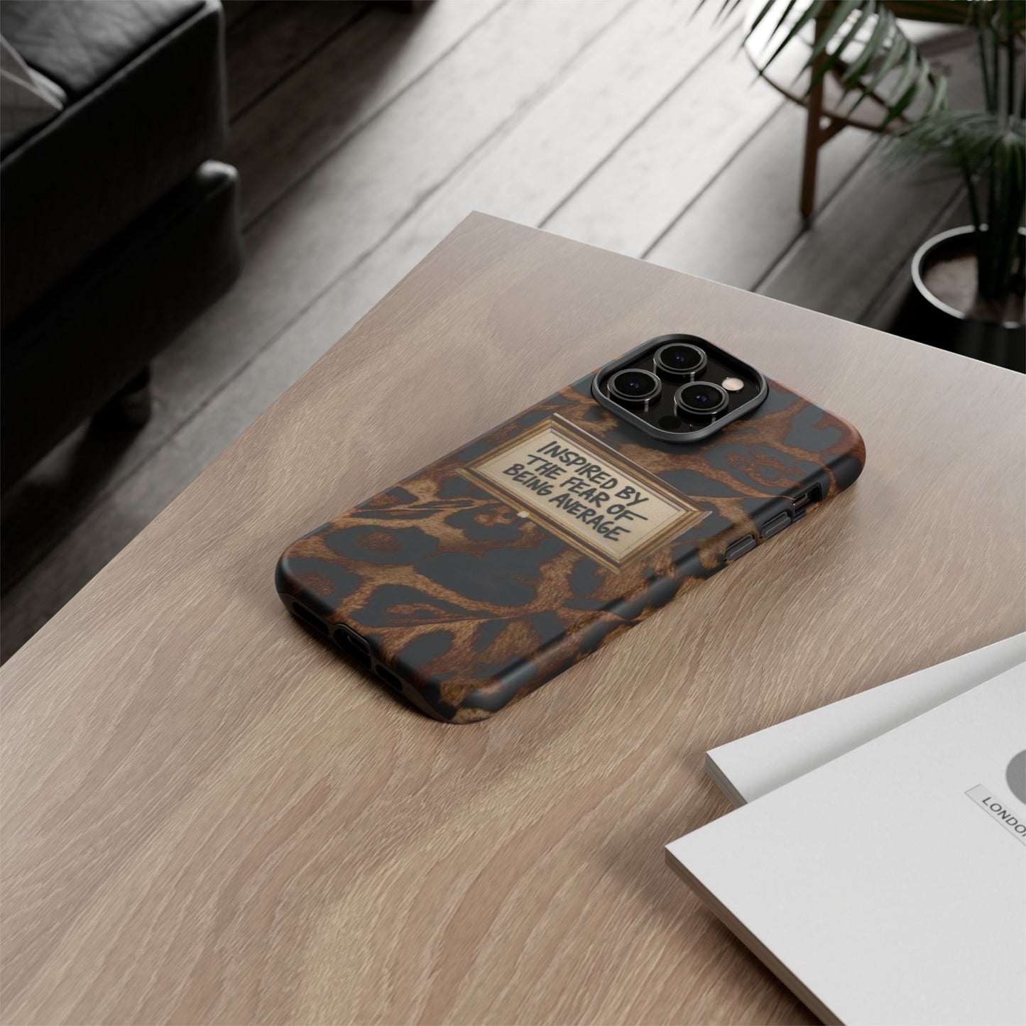 Leopard 'Inspired by the Fear of Being Average' Phone Case