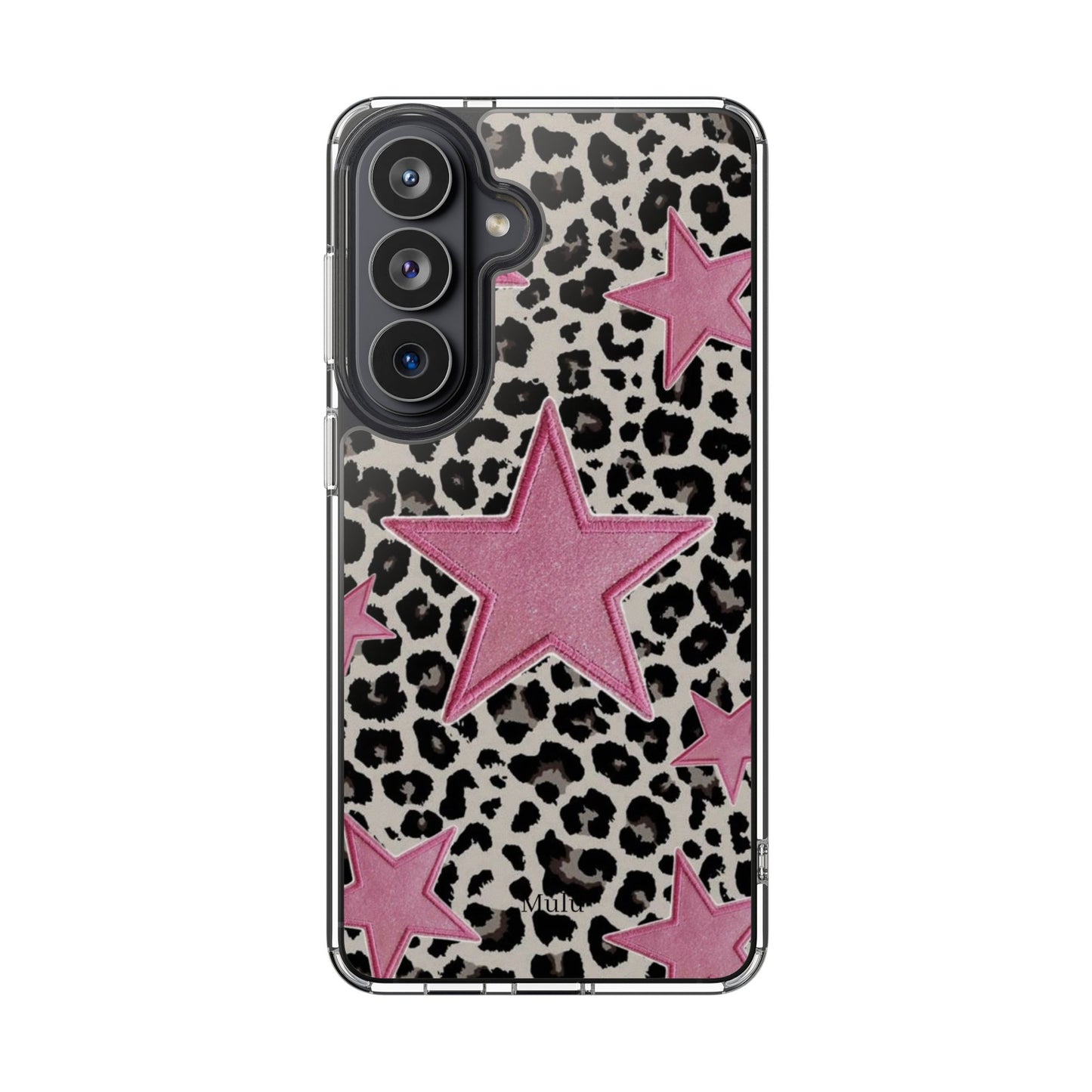 Pink Star Leopard Clear Impact Phone Case