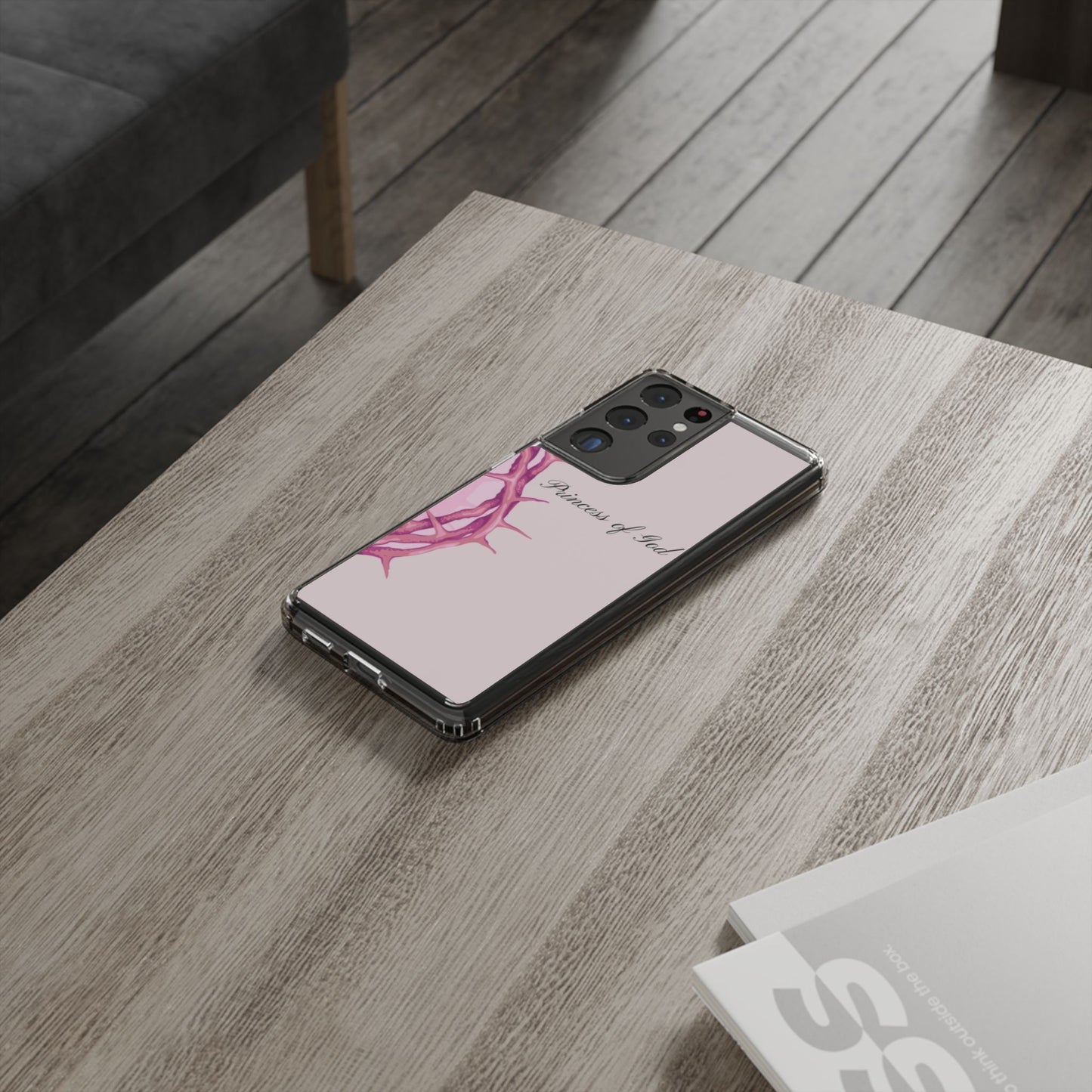 Phone Case — "Princess of God" Pink Crown of Thorns Clear Impact-Resistant Case