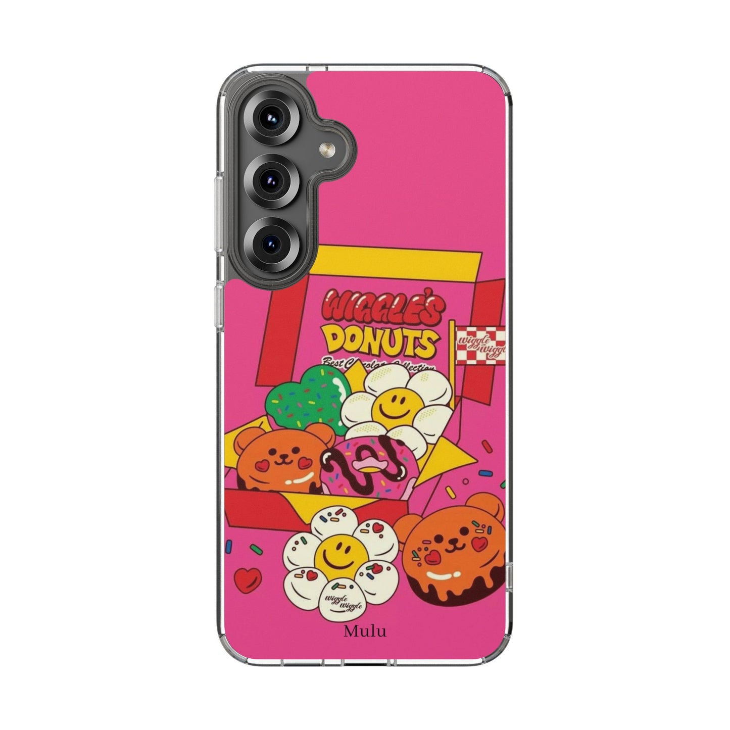 Donut Box Cute Phone Case — Clear Impact‑Resistant iPhone Cover with Smiling Donuts