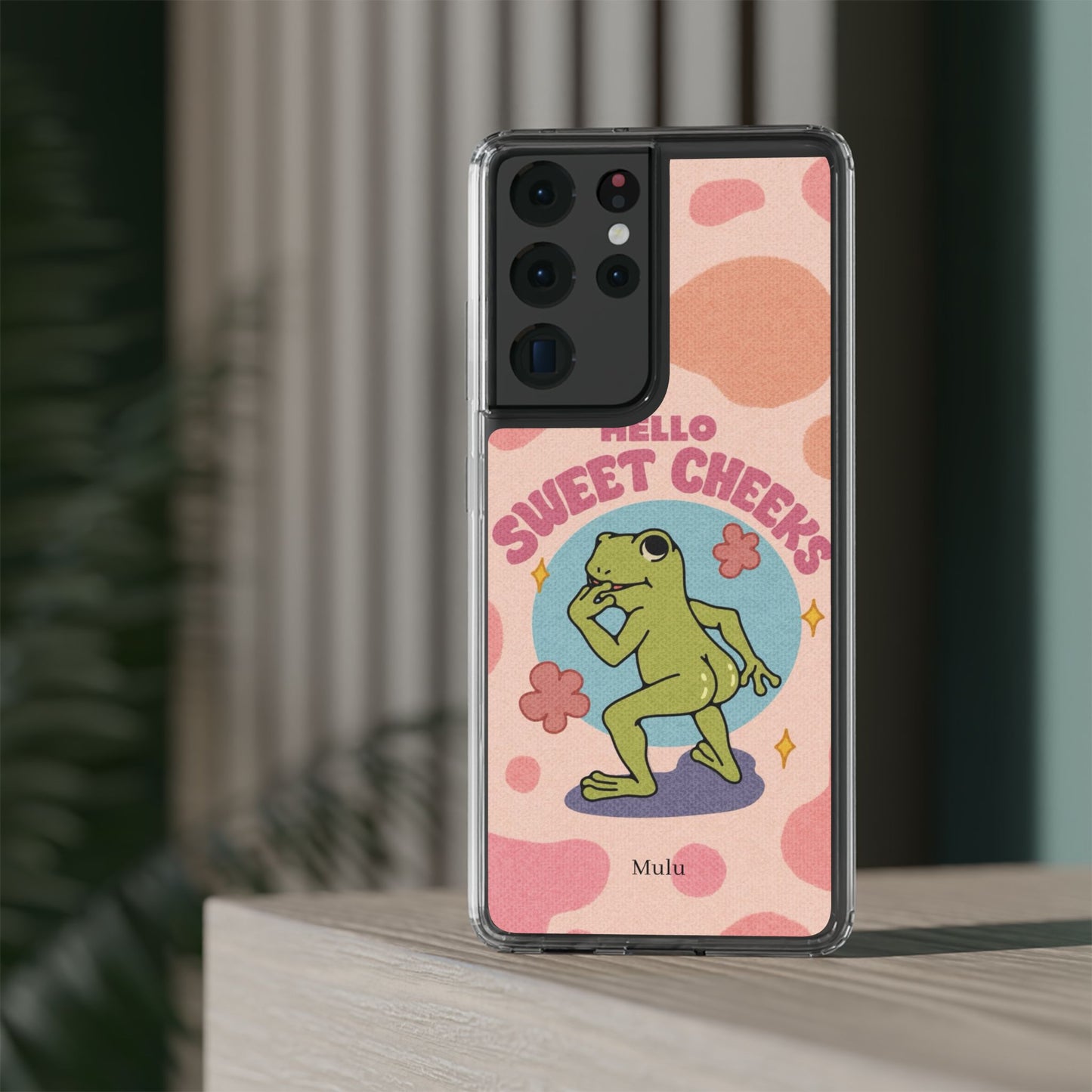 Clear Impact Phone Case — "Hello Sweet Cheeks" Retro Frog Design