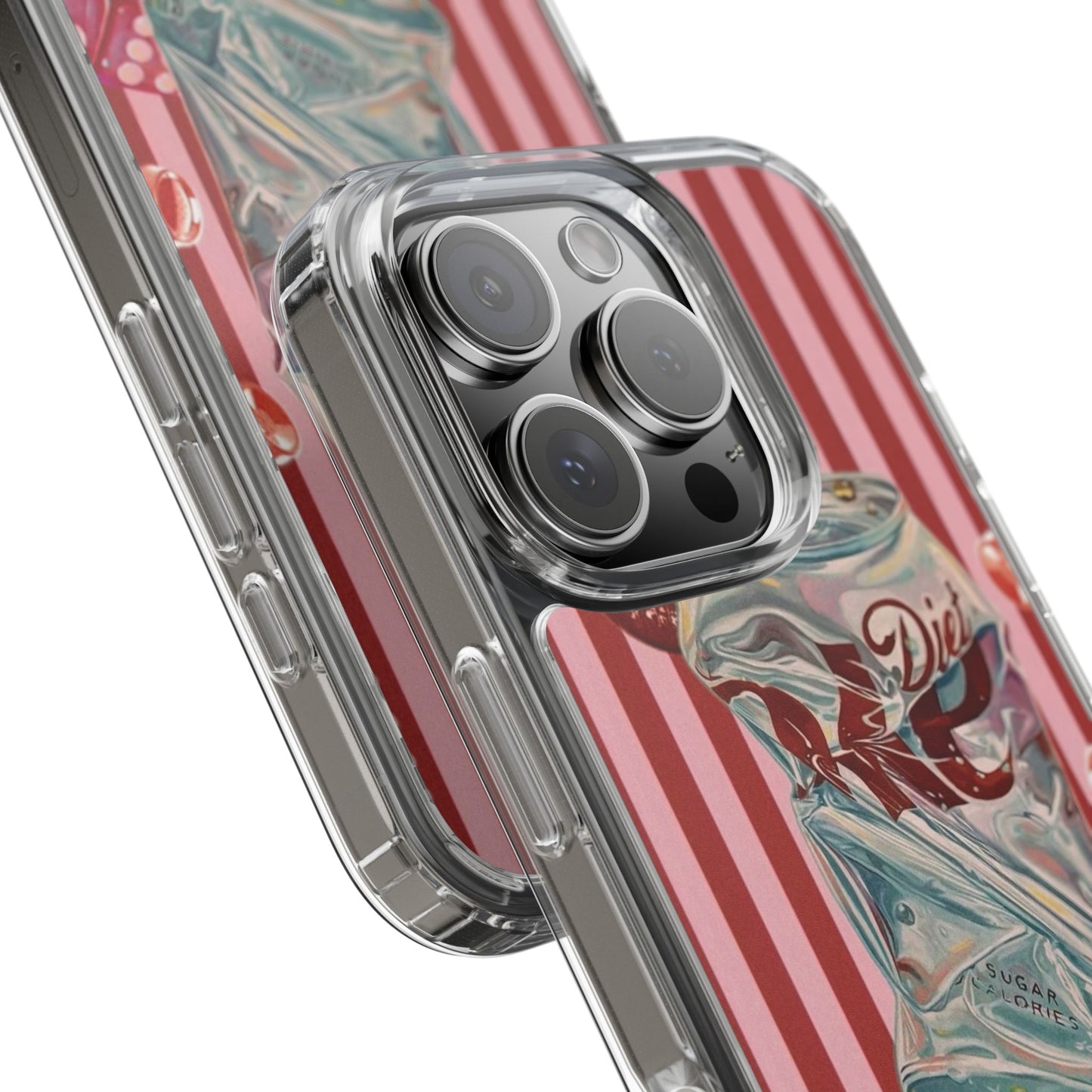 Diet Cola Crush Clear Phone Case – Retro Soda Pop Design