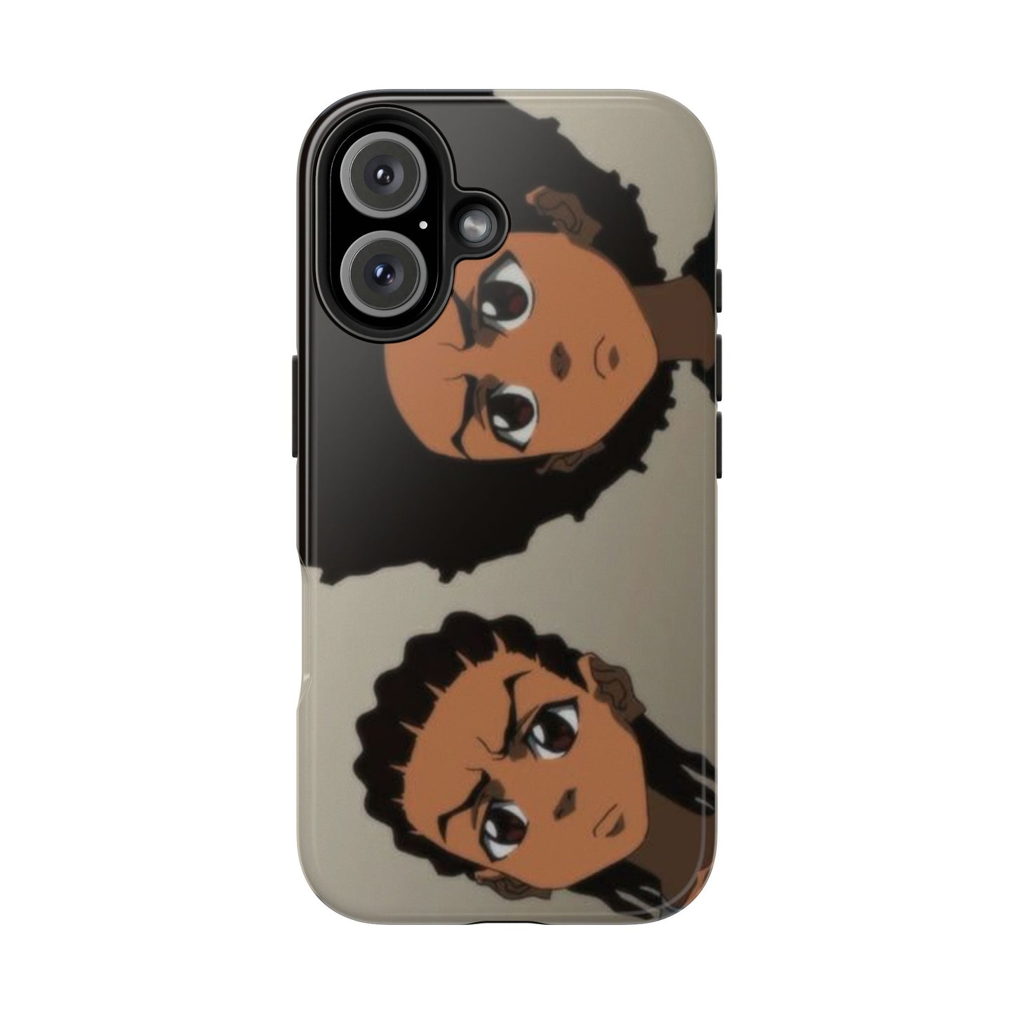 Tough Phone Case — Afro Anime Duo Face Design, Protective Shockproof Cover