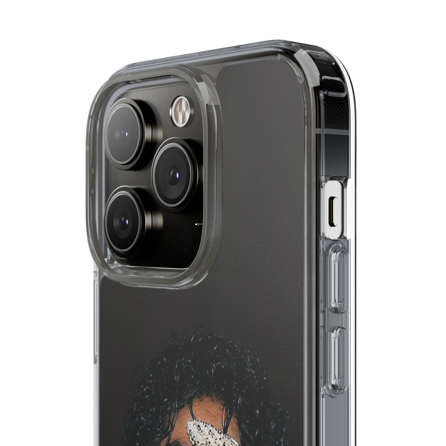 Michael Jackson Smiling Portrait Clear Phone Case — Retro Pop Icon Design