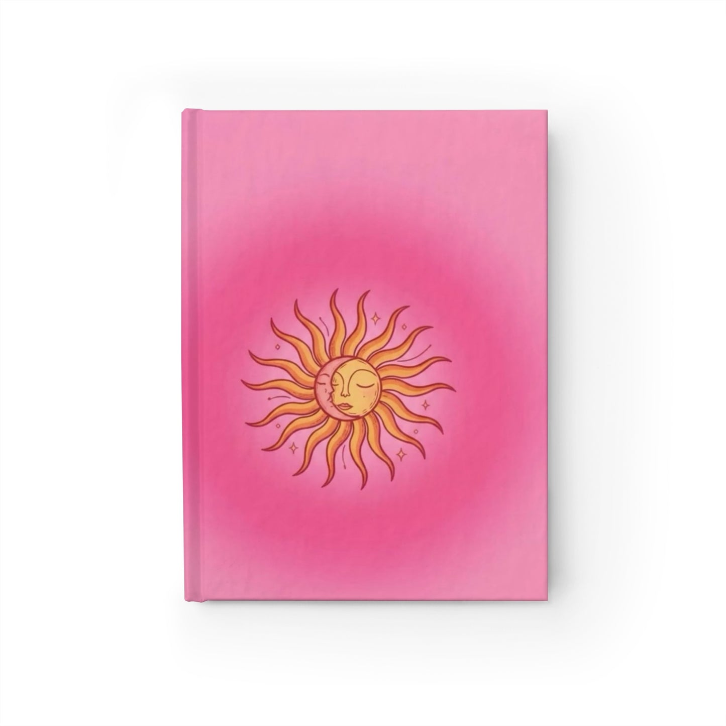 Pink Sunburst Journal — Ruled Lined Notebook for Wellness & Gratitude