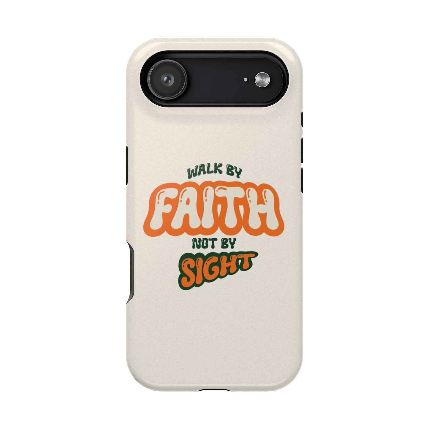 Magnetic Impact-Resistant Case — "Walk by Faith Not by Sight" Inspirational Phone Cover