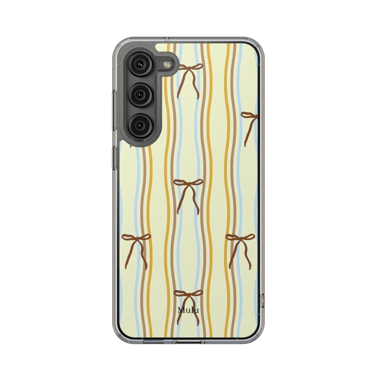 Ballet Ribbon Stripe Clear Impact Phone Case — Pastel Yellow Protective Cover