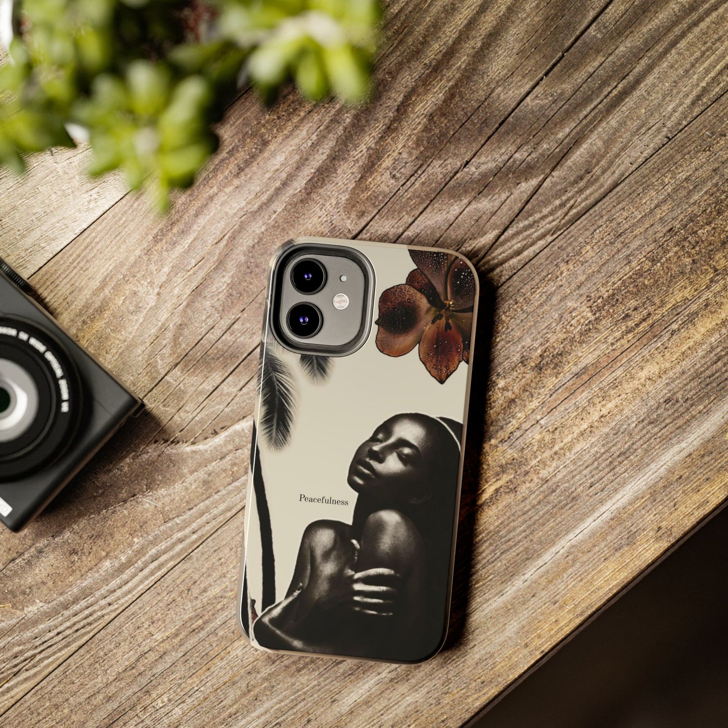 Tough Phone Case — "Peacefulness" Artistic Black Woman Floral Design