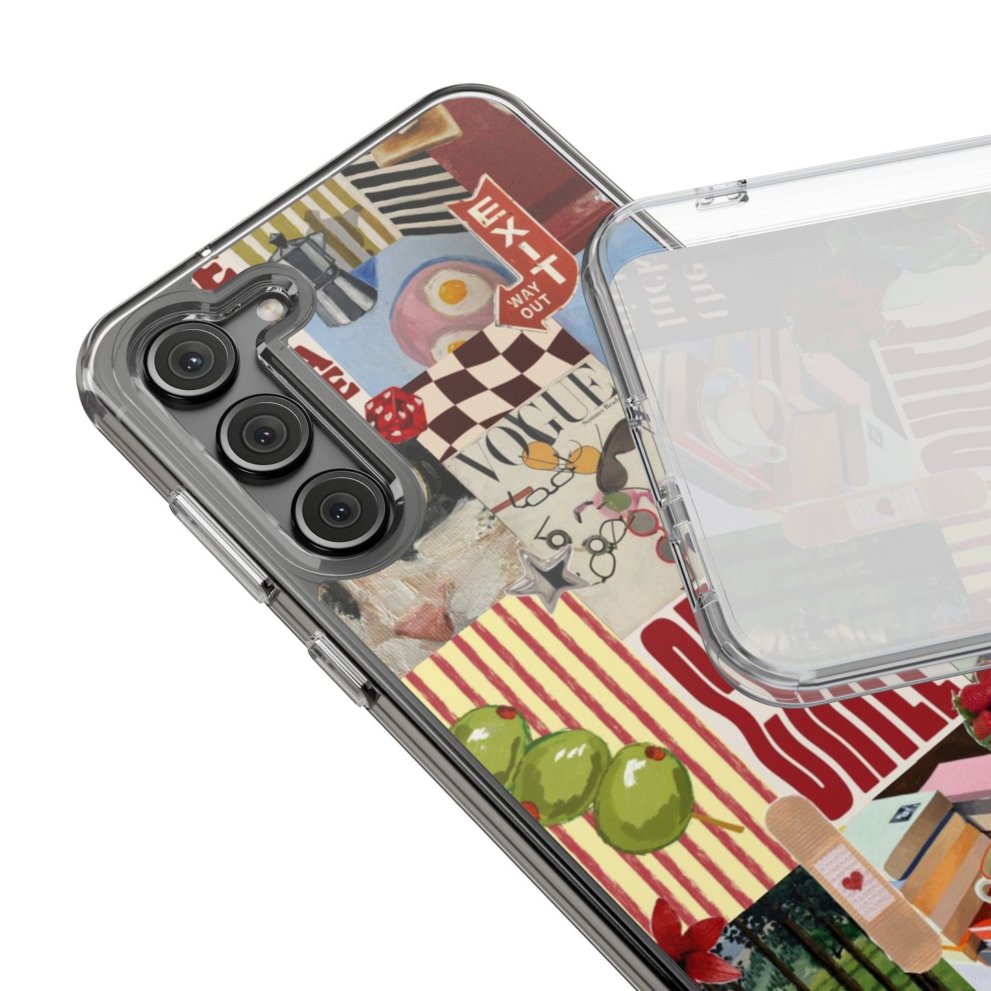 Collage Vintage Aesthetic Clear Impact-Resistant Phone Case