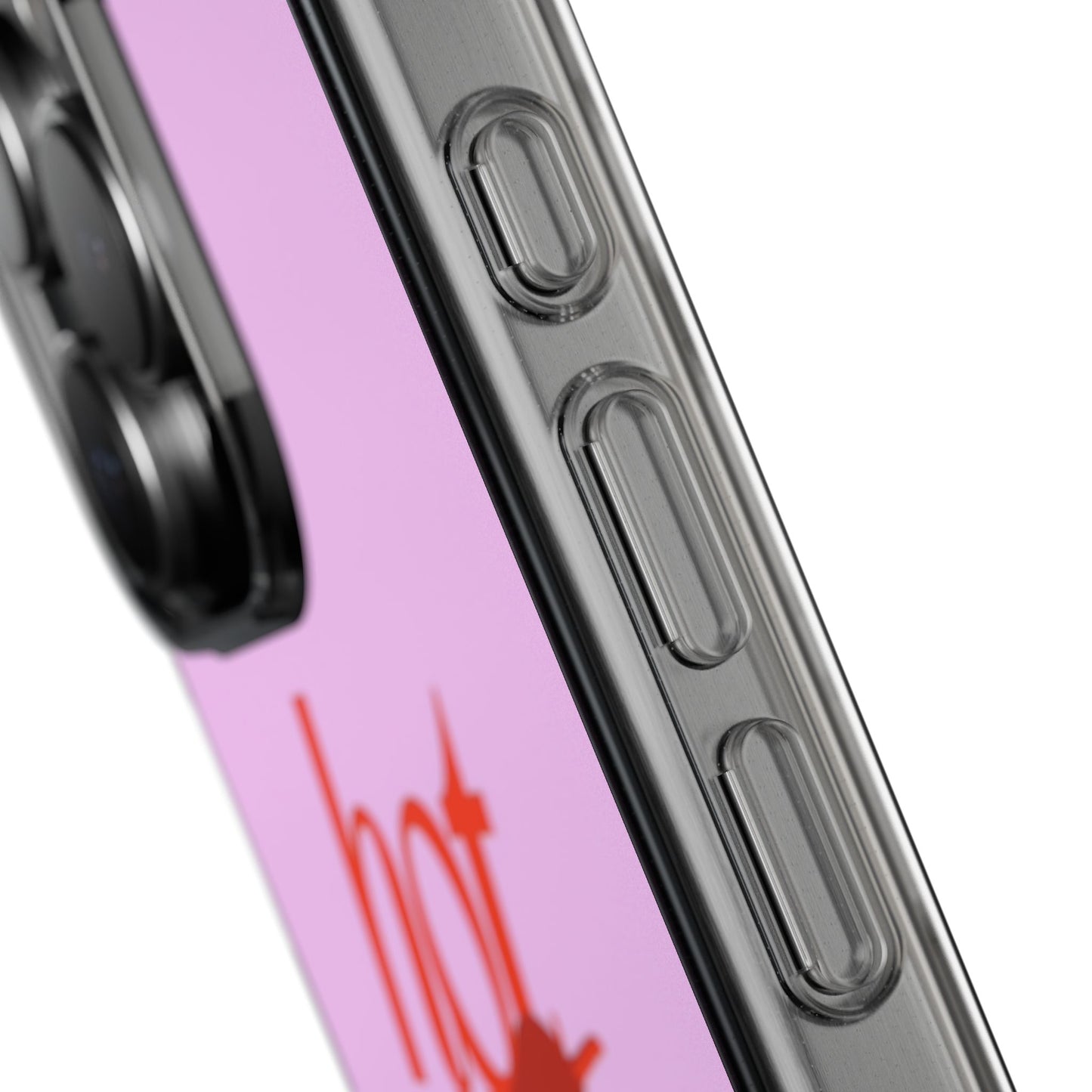 Hot Stuff Clear Impact Phone Case — Pink Retro Typography iPhone Cover