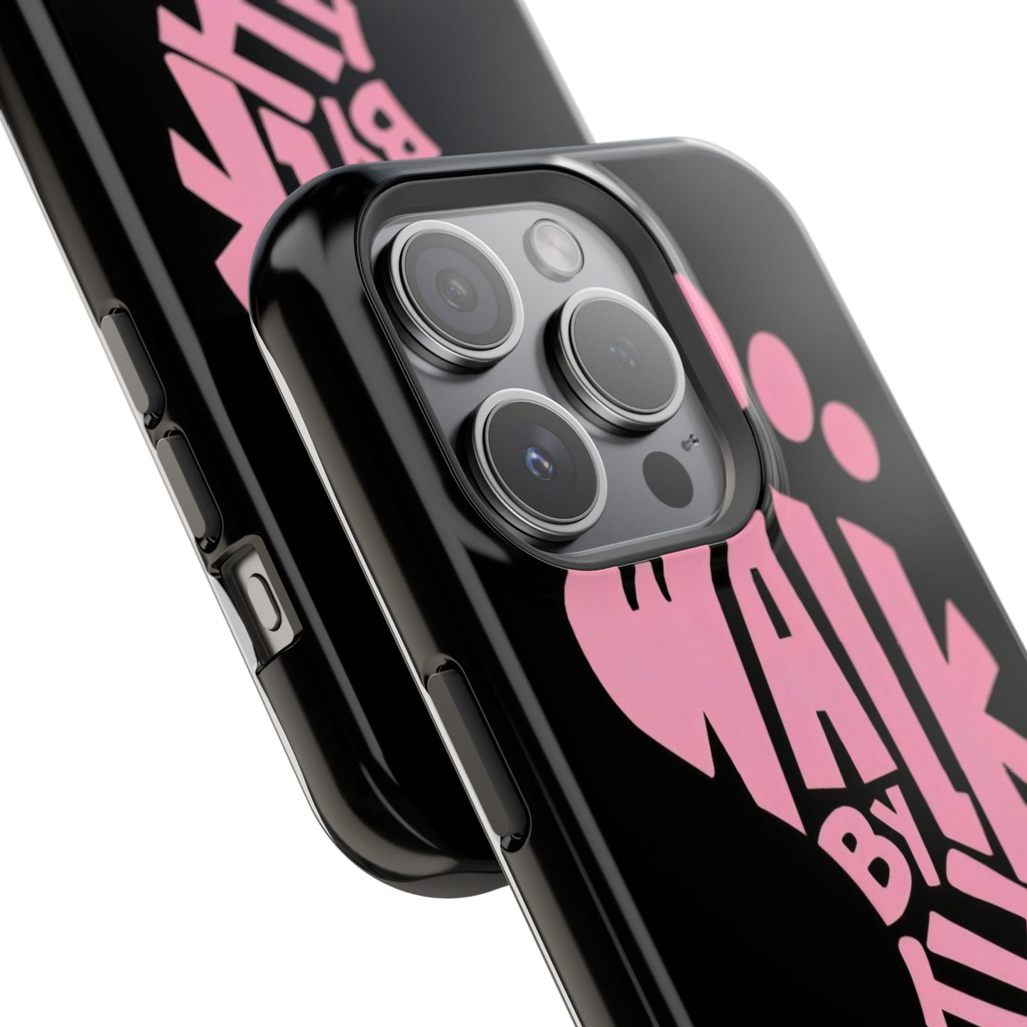 Phone Case — "Walk By Faith" Pink Footprint Magnetic Impact-Resistant Case