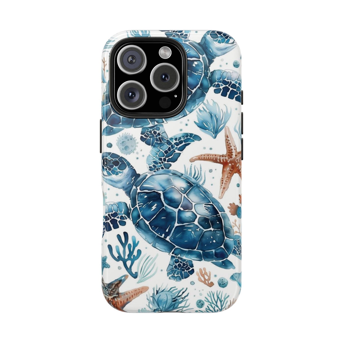 Sea Turtle Tough Phone Case — Blue Ocean Marine Life Protective Cover