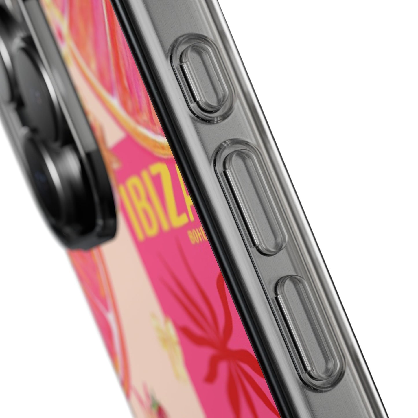 Clear Impact Phone Case — Pink Ibiza Citrus Floral Design