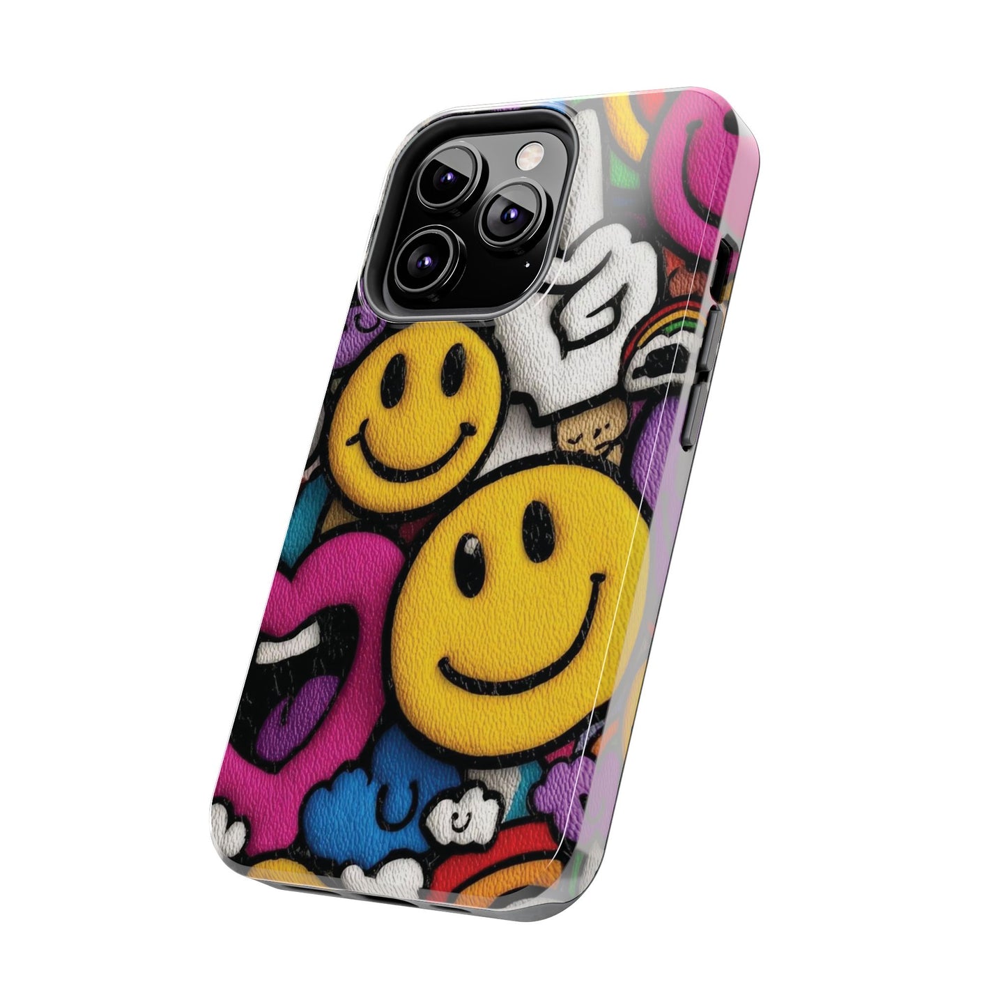 Smiley Graffiti Tough Phone Case – Colorful Urban Art Protection