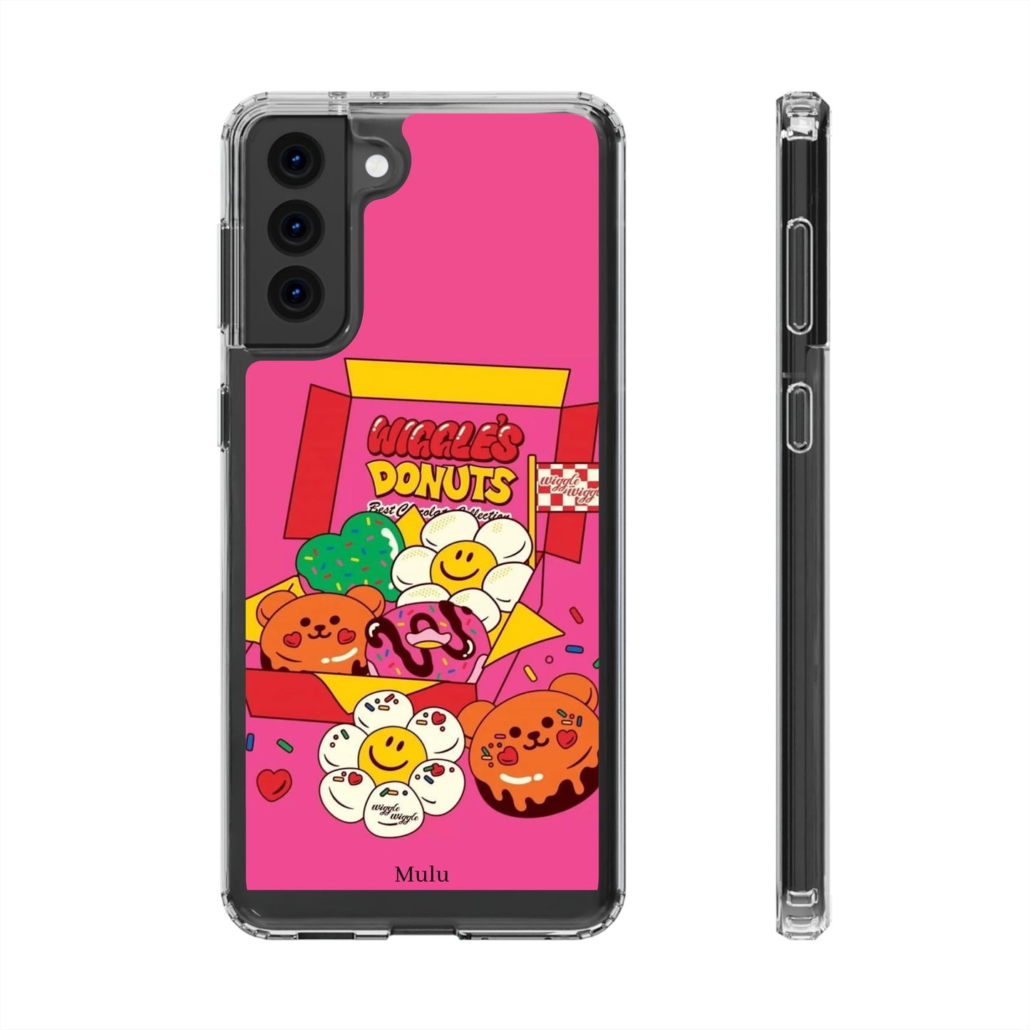 Donut Box Cute Phone Case — Clear Impact‑Resistant iPhone Cover with Smiling Donuts