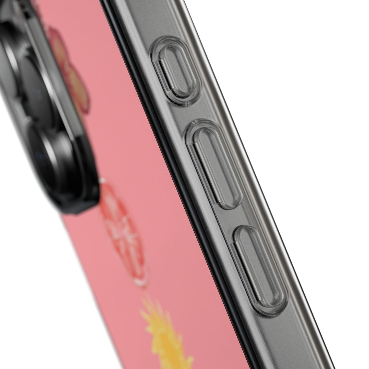 Clear Impact-Resistant Phone Case — Tropical Sun & Hibiscus Floral Design